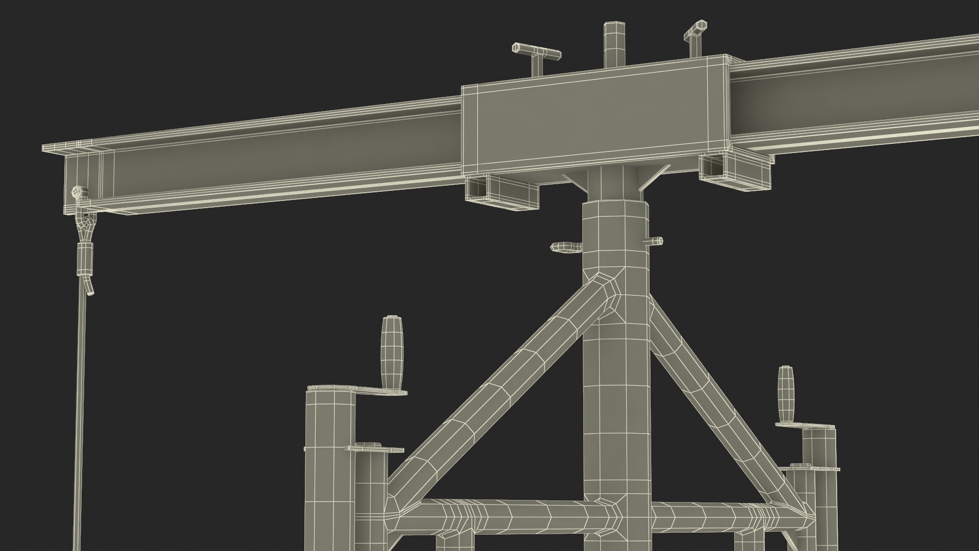 Double Window Cleaning Platform with Fastening to Roof 3D model