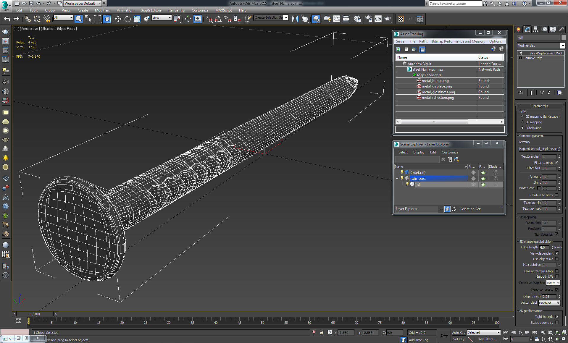 3D model Steel Nail