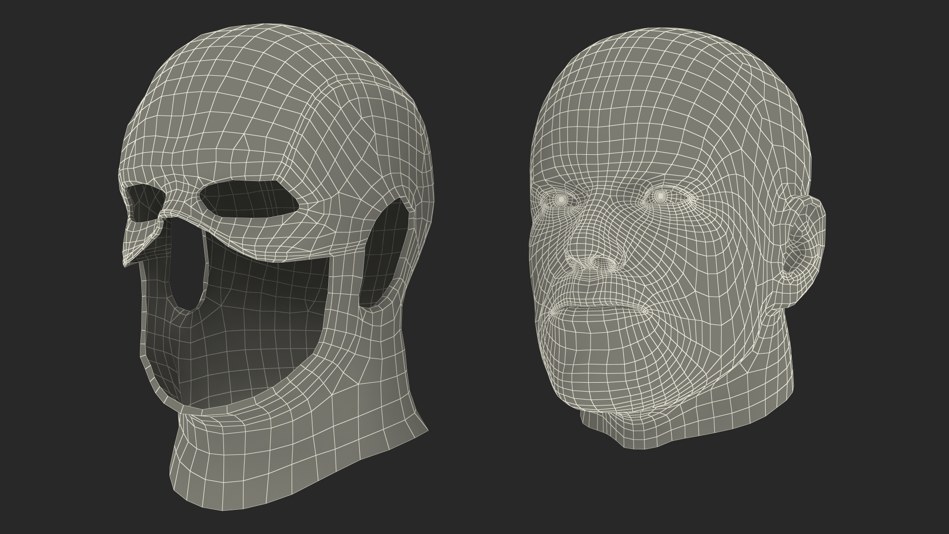 3D model Captain America Cartoon Head Rigged