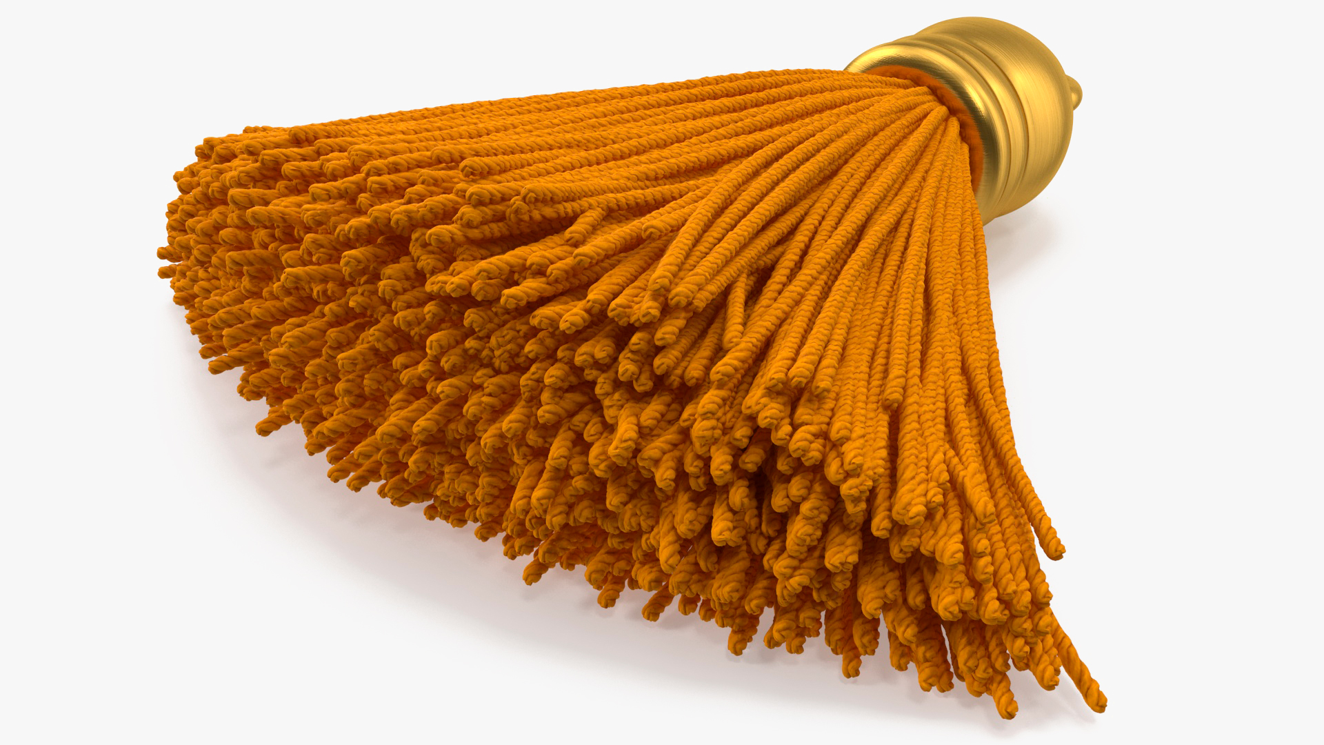 Gold Cap Yellow Yarn Tassel 3D