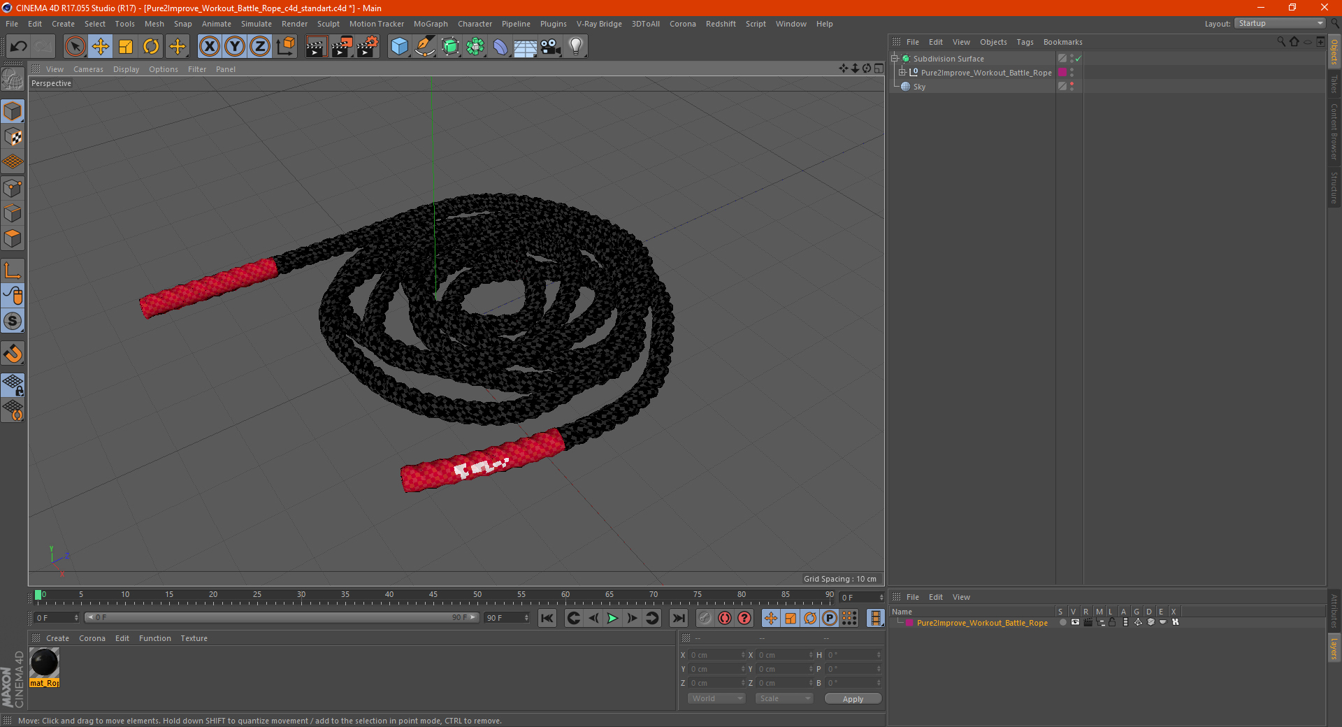 Pure2Improve Workout Battle Rope 3D