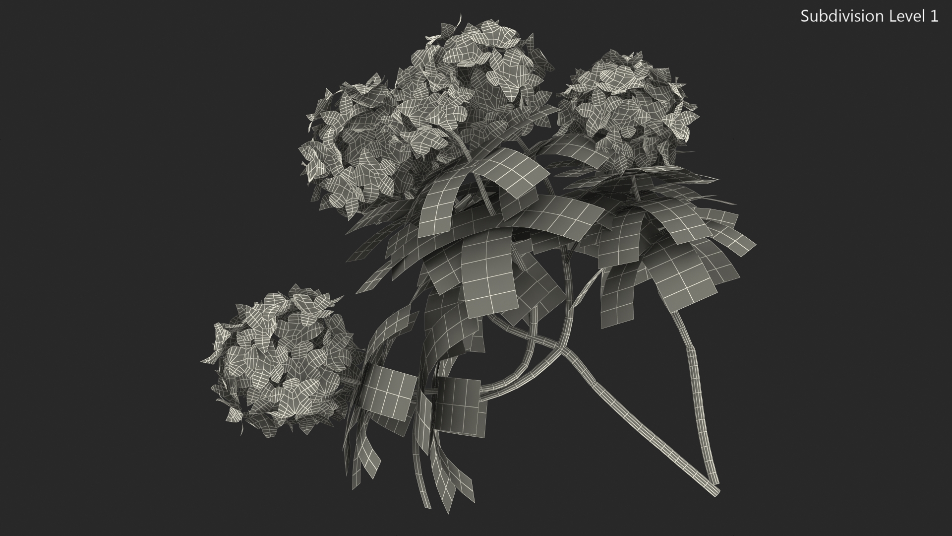 3D Purple Rhododendron Branch