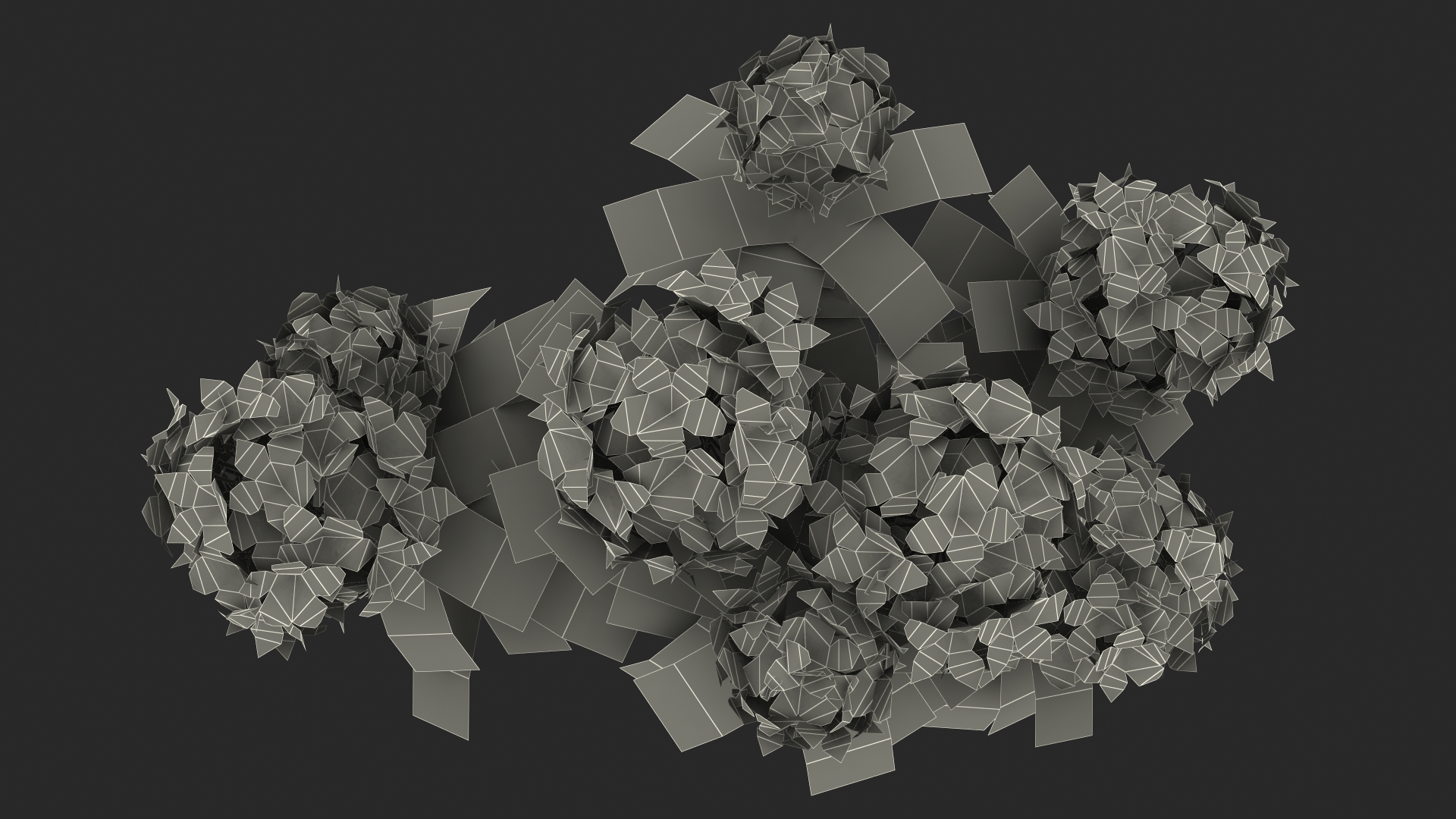 3D Purple Rhododendron Branch