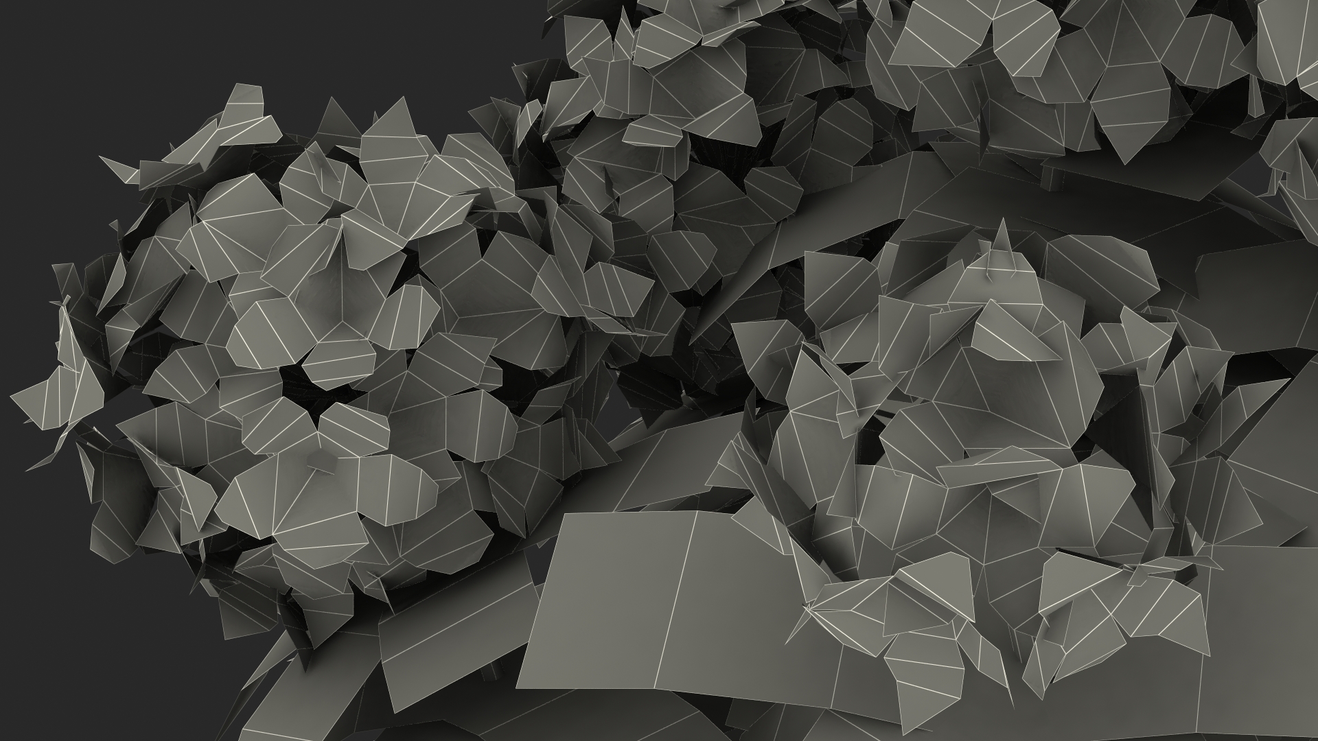3D Purple Rhododendron Branch
