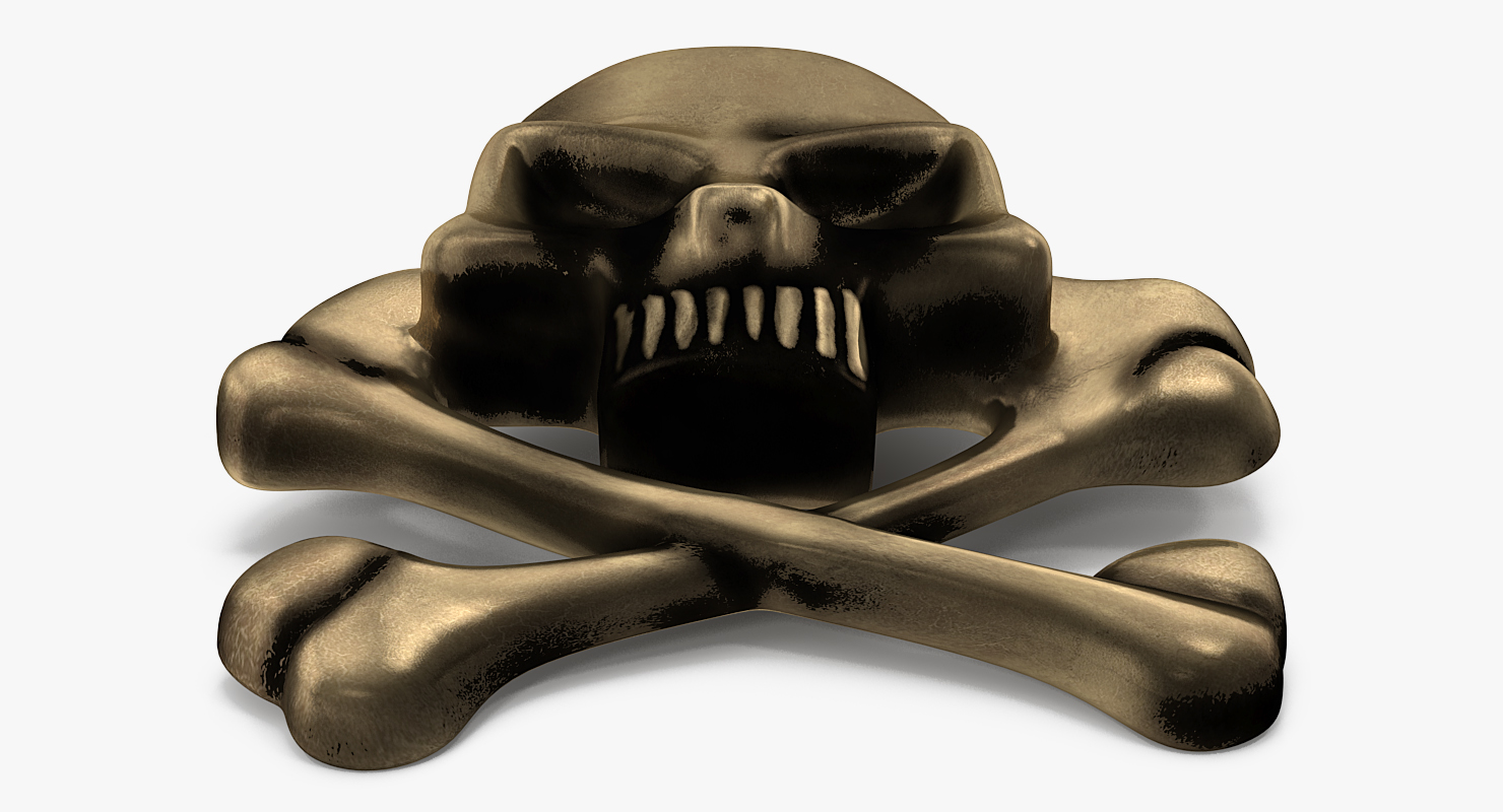 3D Skull and Bones Pirate Pin