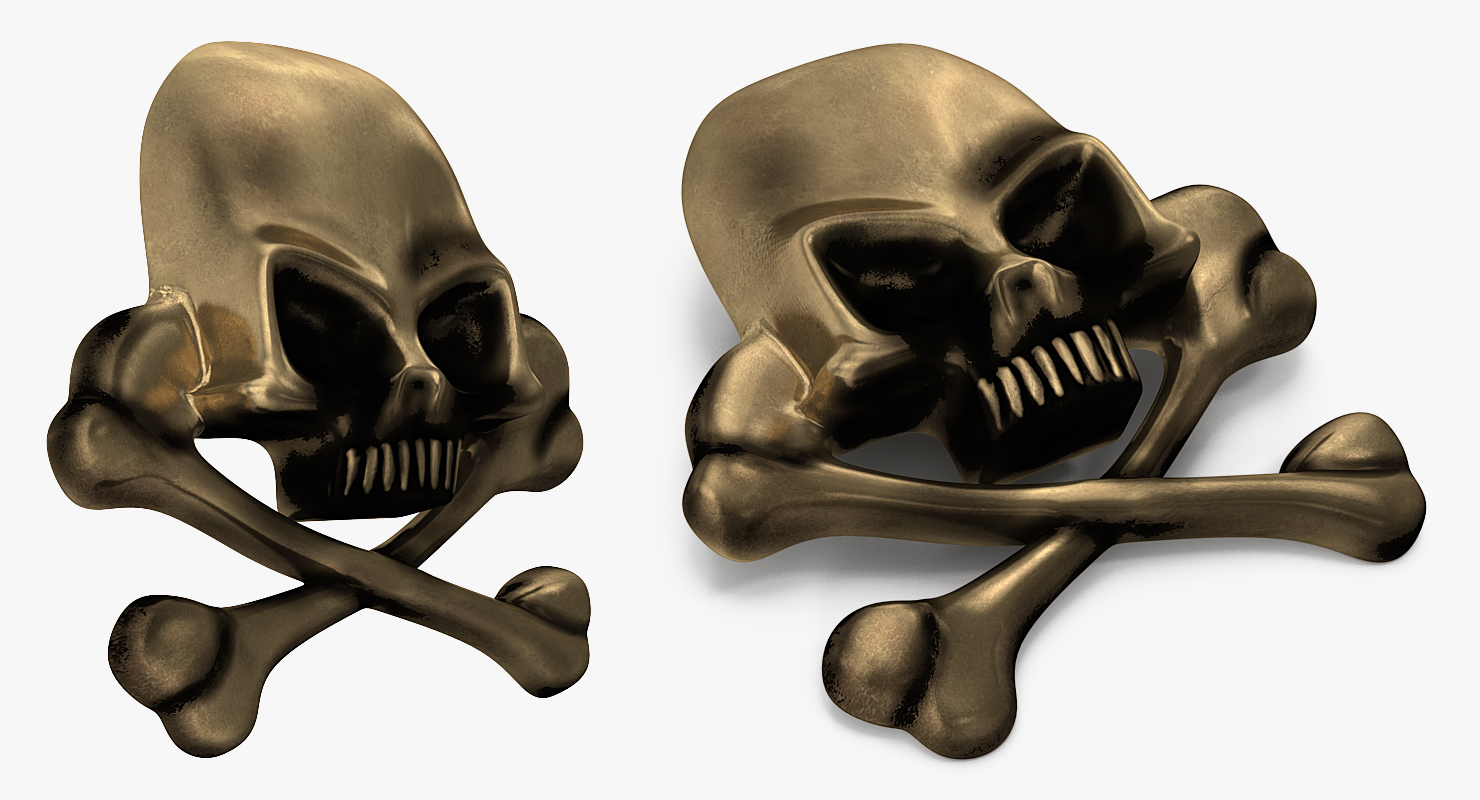 3D Skull and Bones Pirate Pin