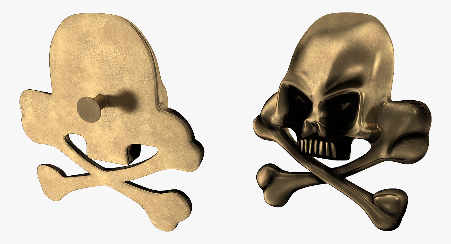 3D Skull and Bones Pirate Pin