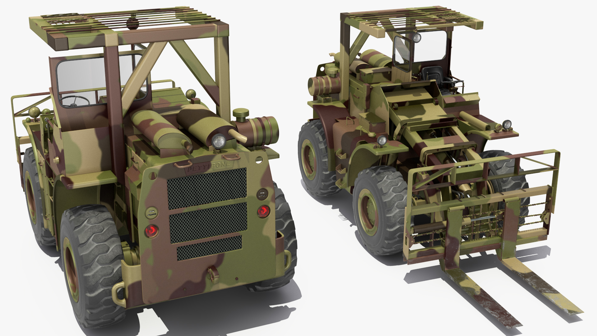 Pettibone Rough Terrain Camouflage Military Forklift 3D