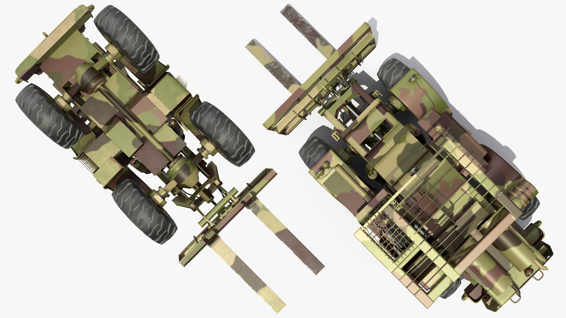 Pettibone Rough Terrain Camouflage Military Forklift 3D