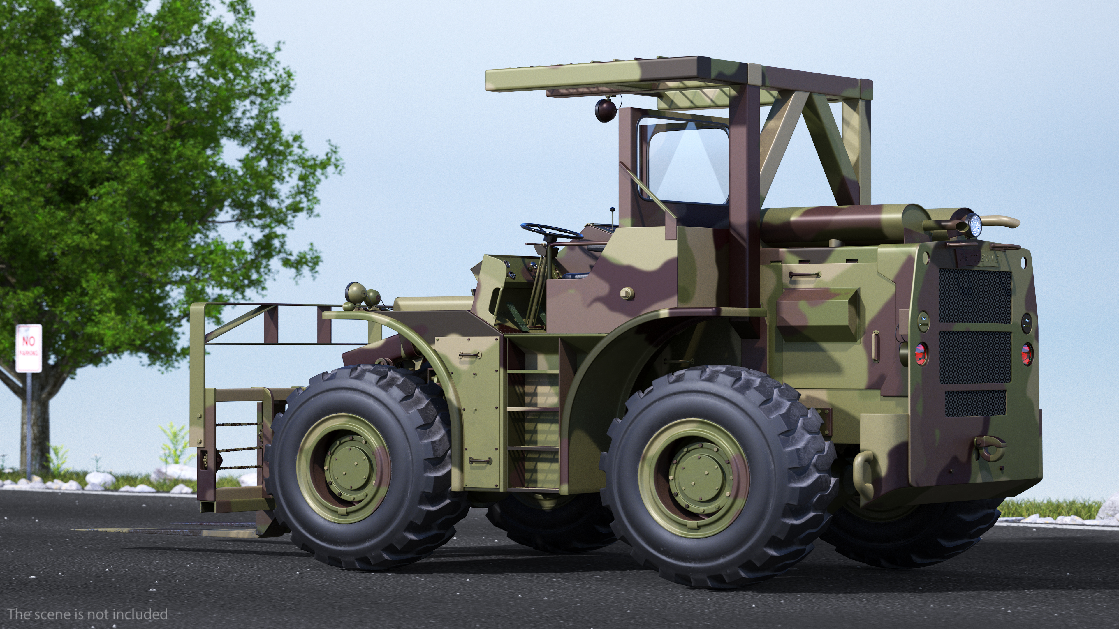 Pettibone Rough Terrain Camouflage Military Forklift 3D