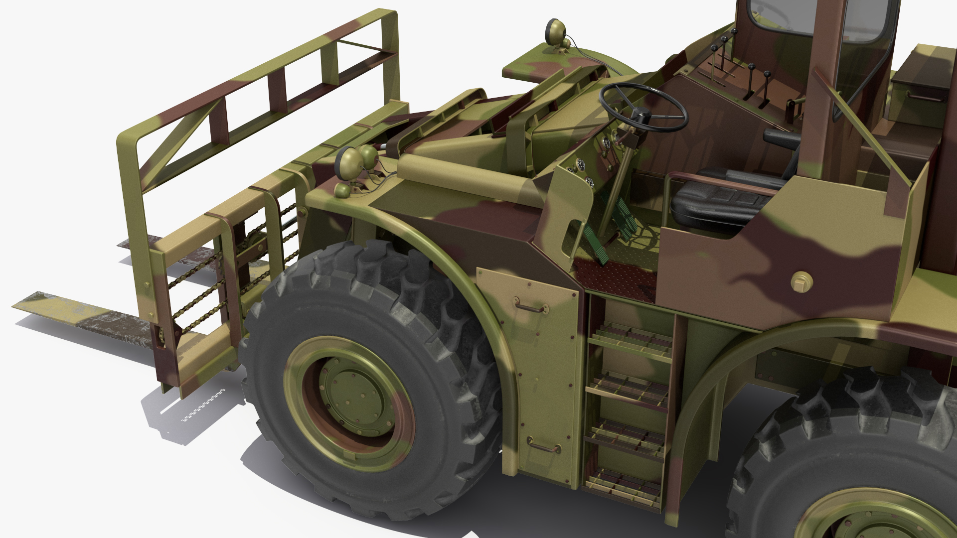 Pettibone Rough Terrain Camouflage Military Forklift 3D