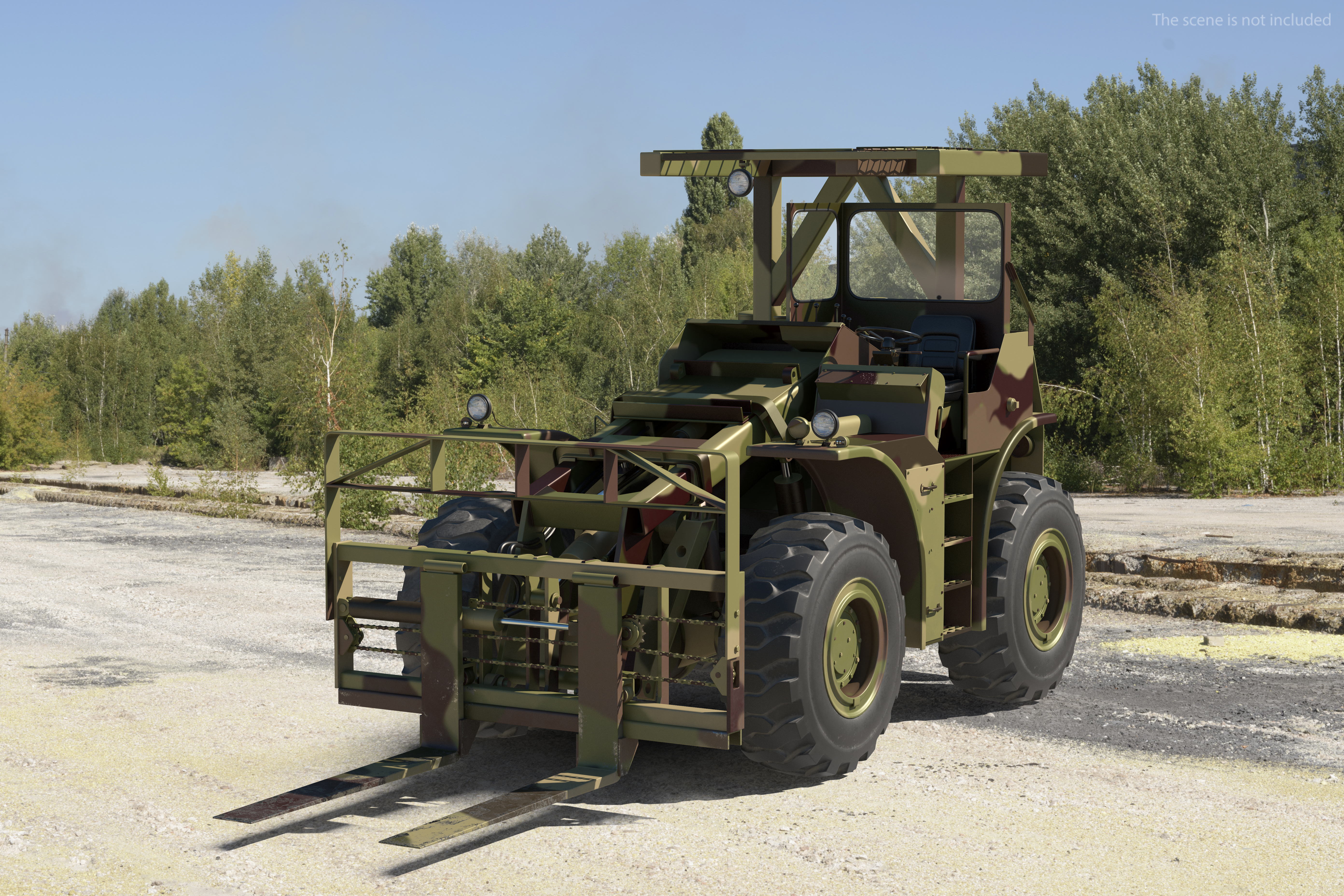 Pettibone Rough Terrain Camouflage Military Forklift 3D