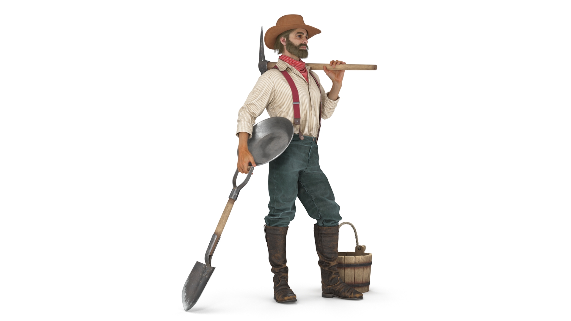 Gold Rush Prospector Standing 3D model