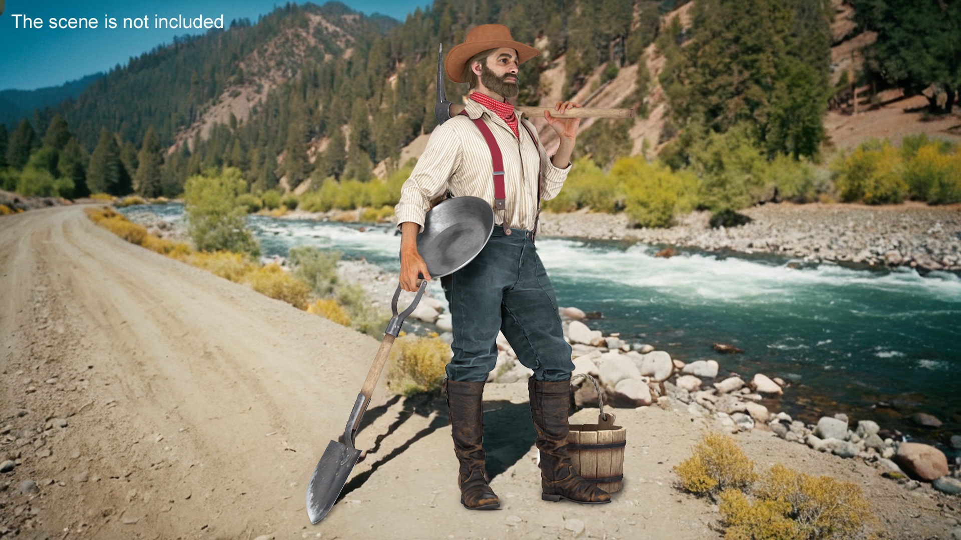 Gold Rush Prospector Standing 3D model