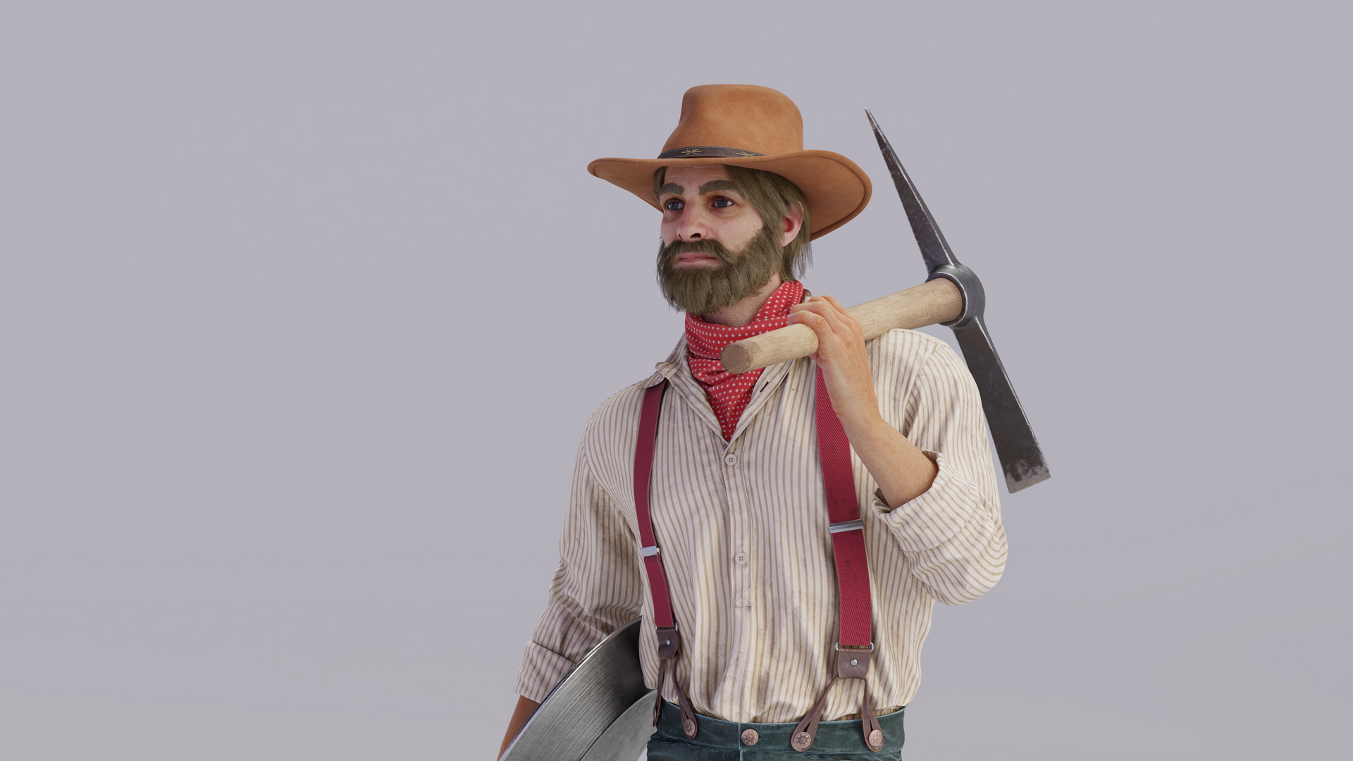 Gold Rush Prospector Standing 3D model