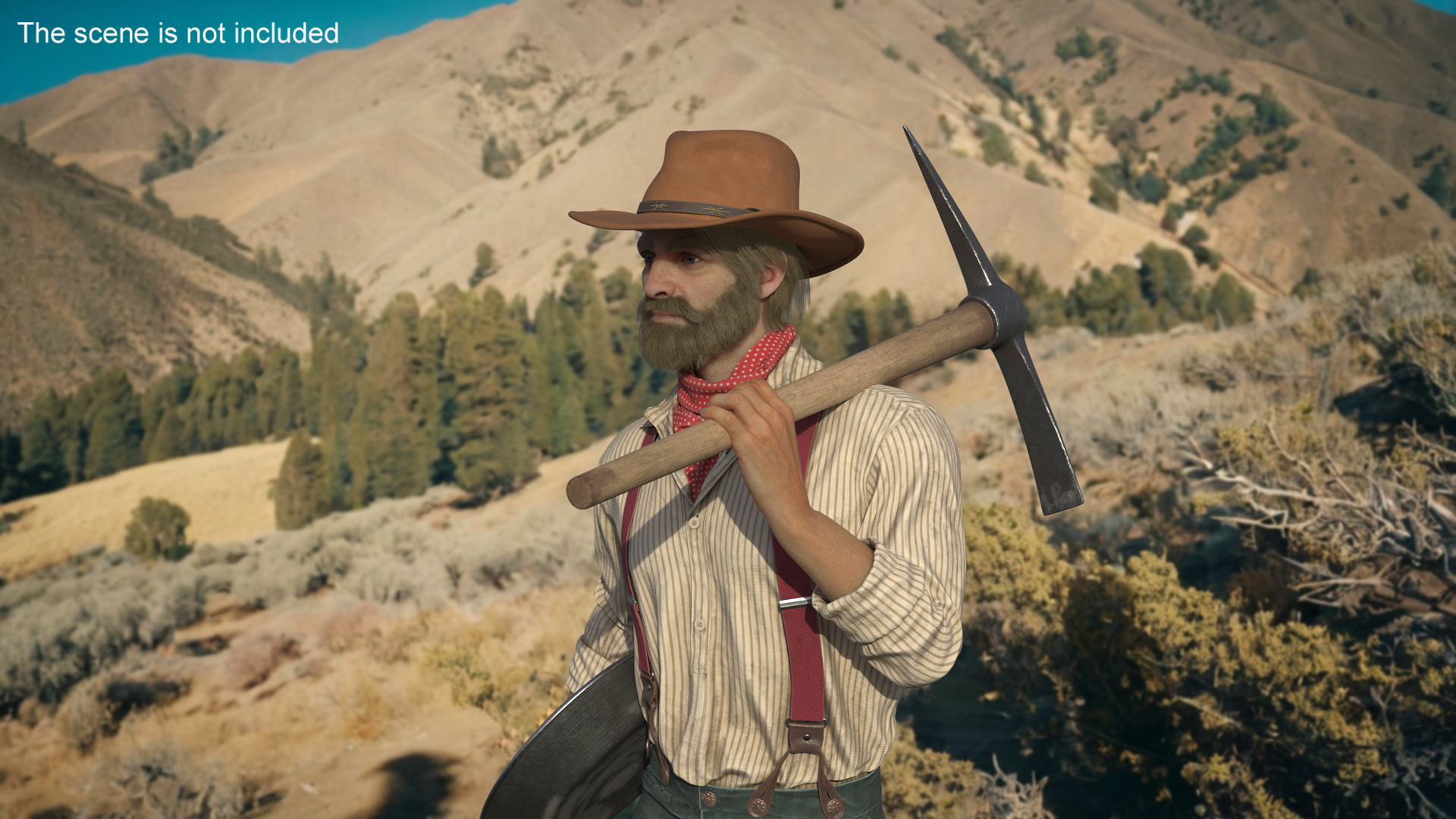 Gold Rush Prospector Standing 3D model