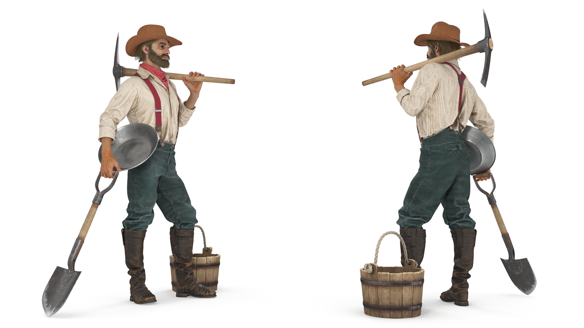 Gold Rush Prospector Standing 3D model
