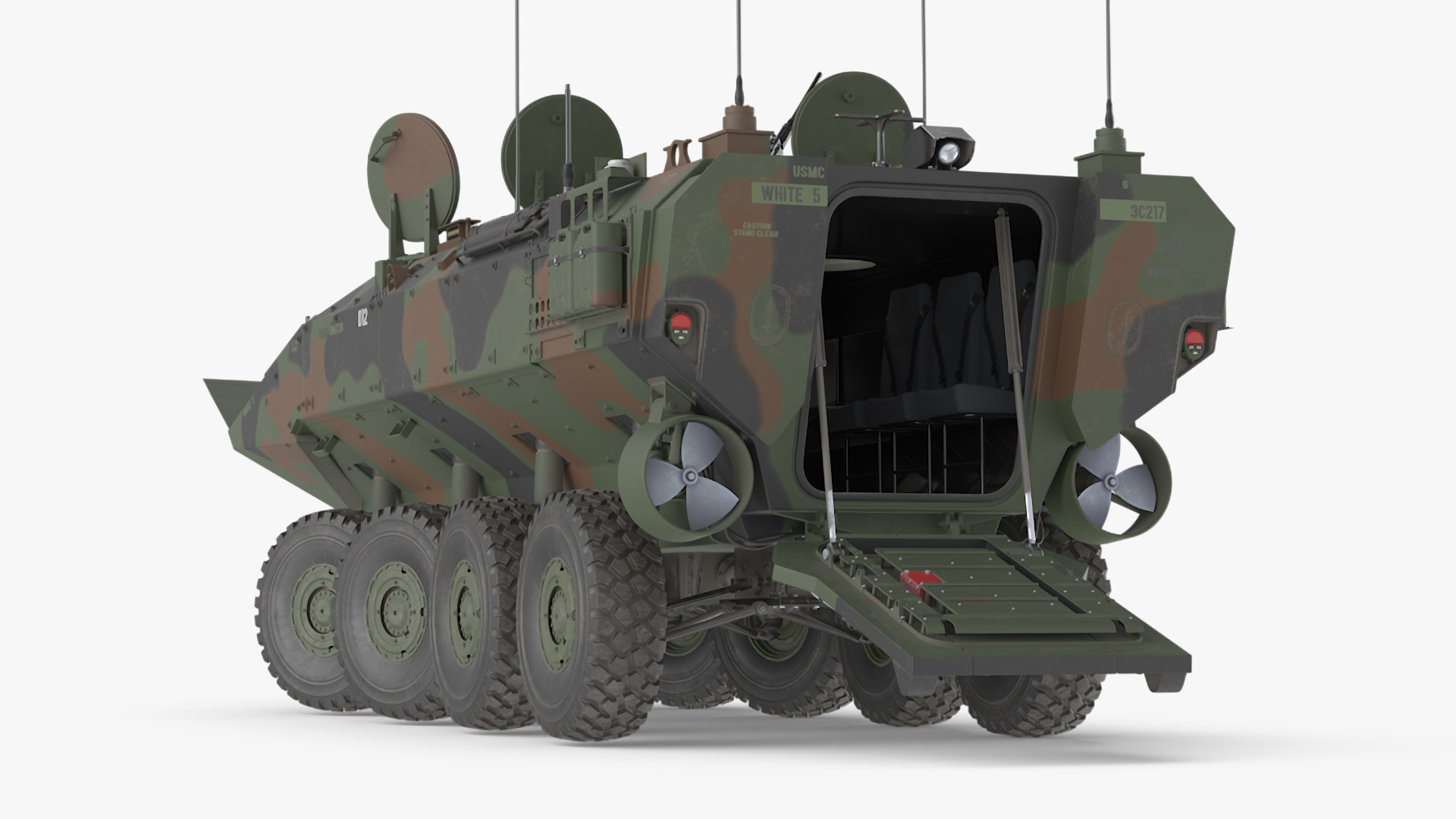 US Amphibious Combat Vehicle ACV Rigged 3D model
