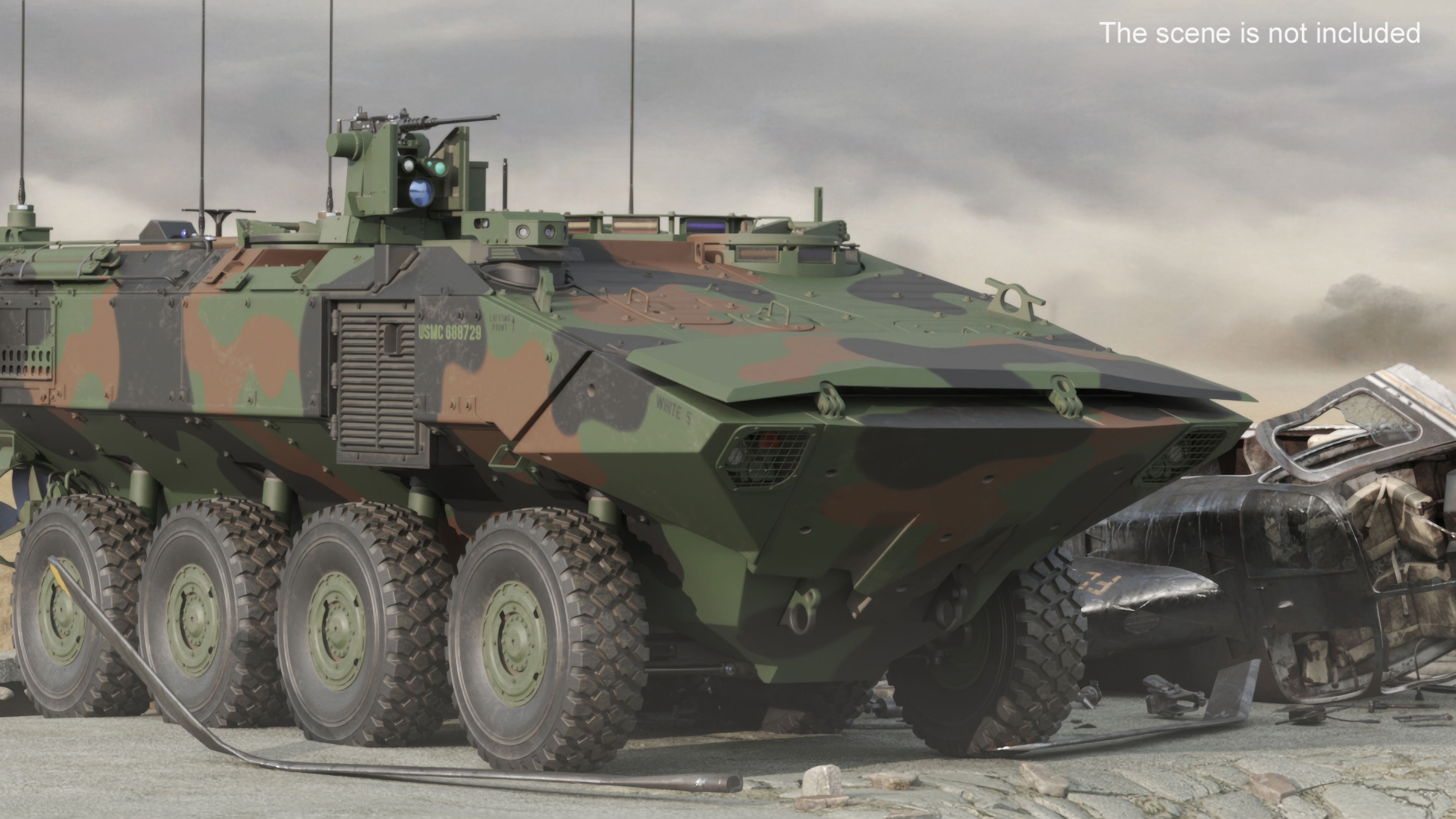 US Amphibious Combat Vehicle ACV Rigged 3D model