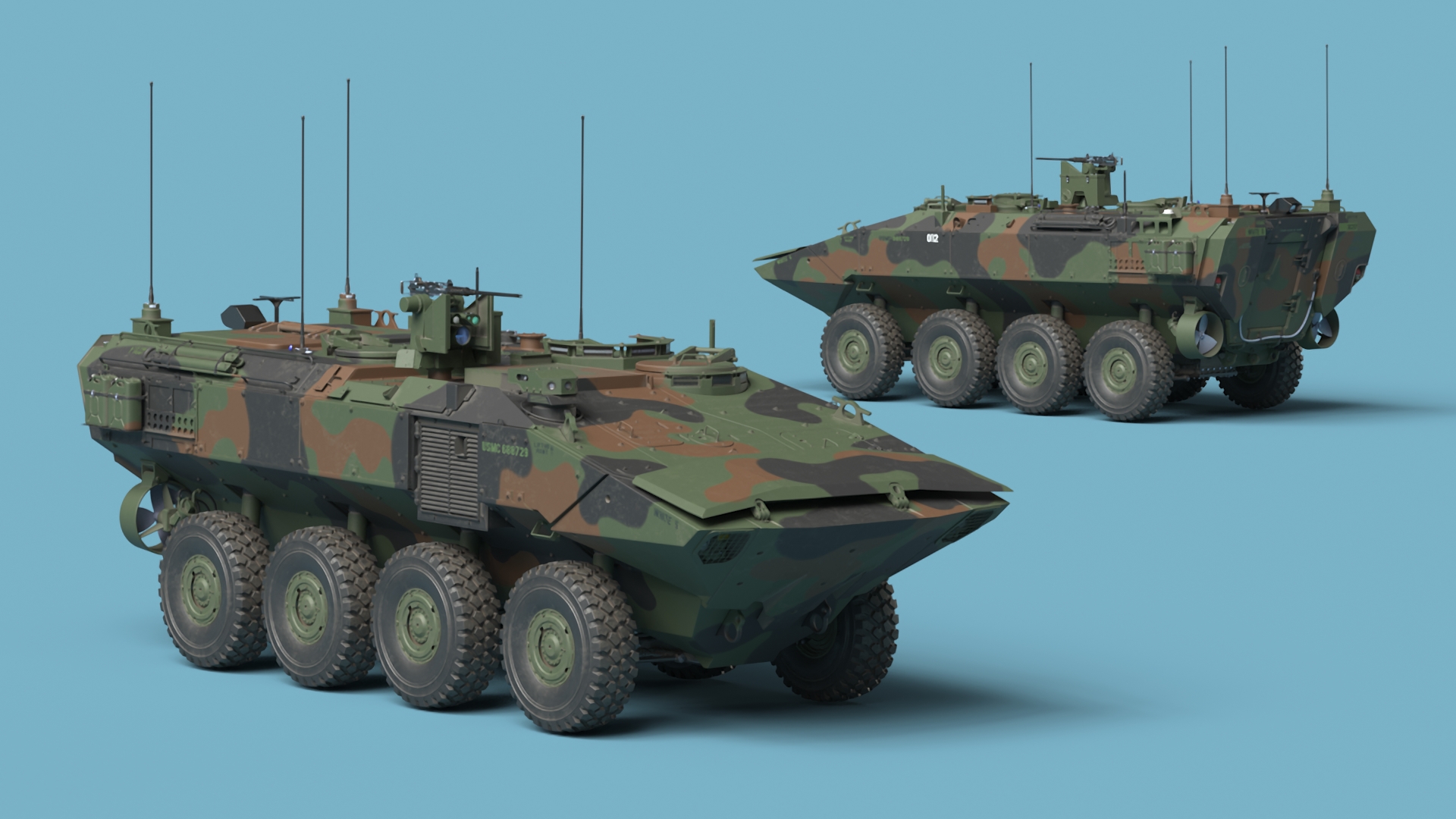 US Amphibious Combat Vehicle ACV Rigged 3D model