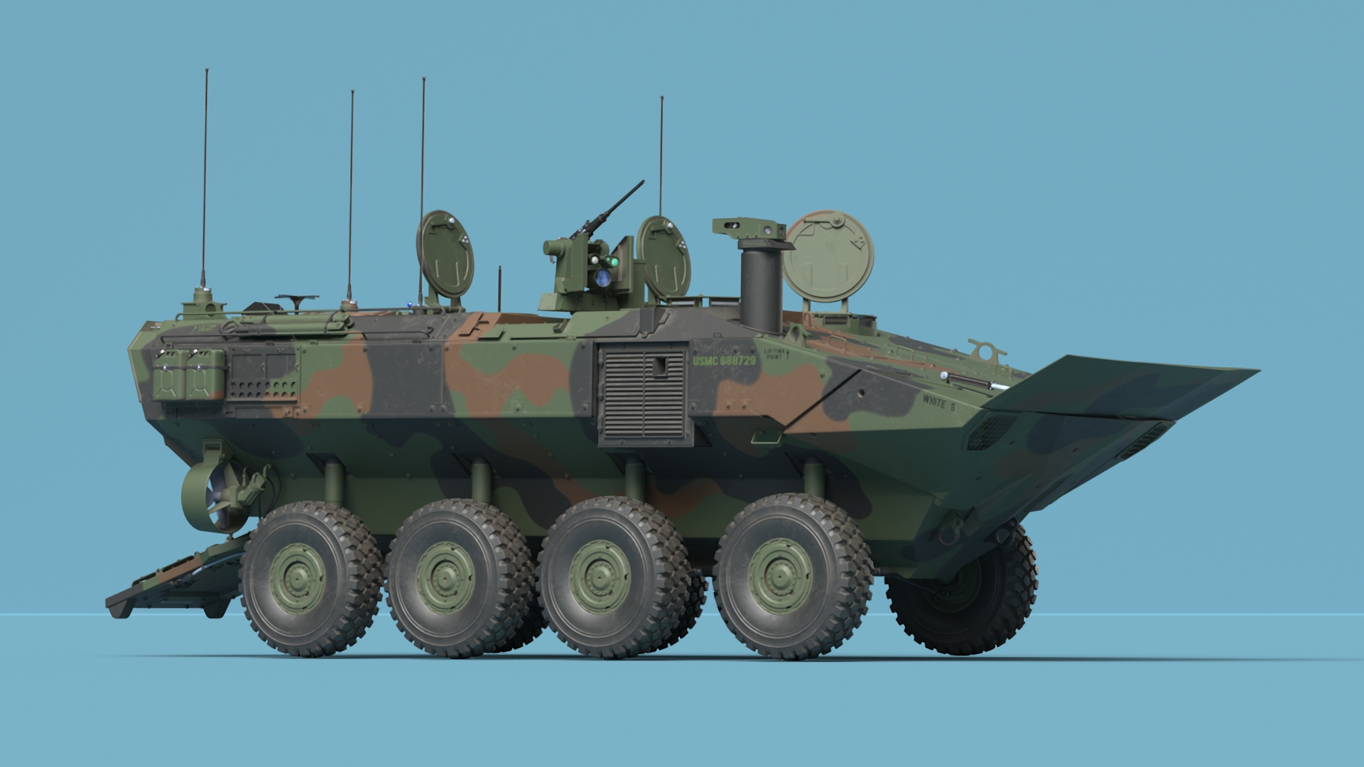 US Amphibious Combat Vehicle ACV Rigged 3D model