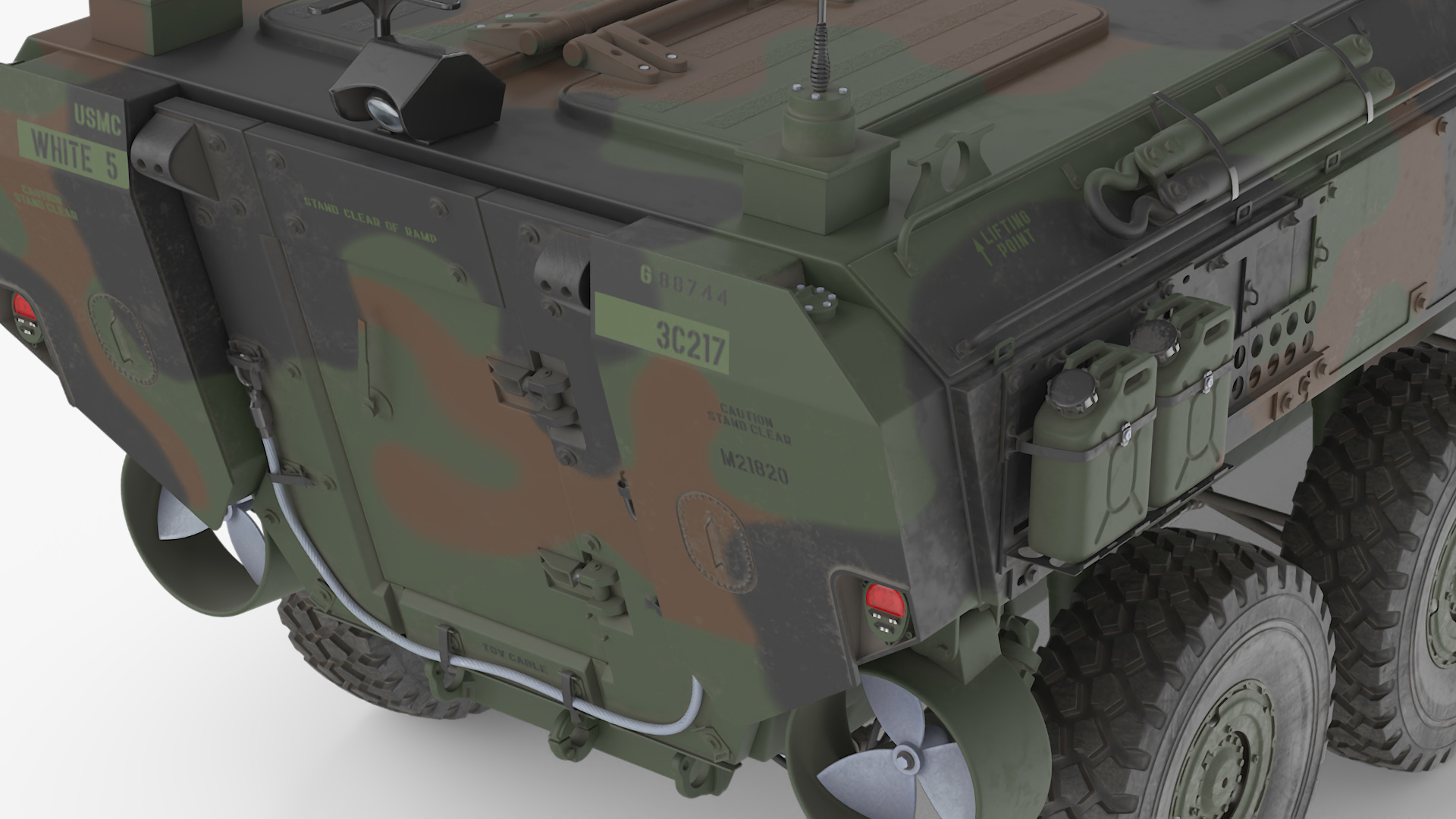 US Amphibious Combat Vehicle ACV Rigged 3D model
