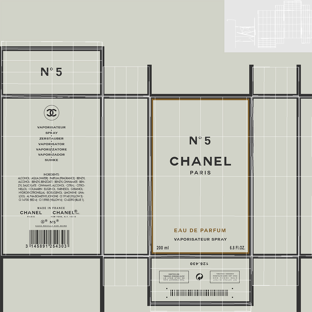 3D model Chanel No 5 Eau De Parfum Spray with Box