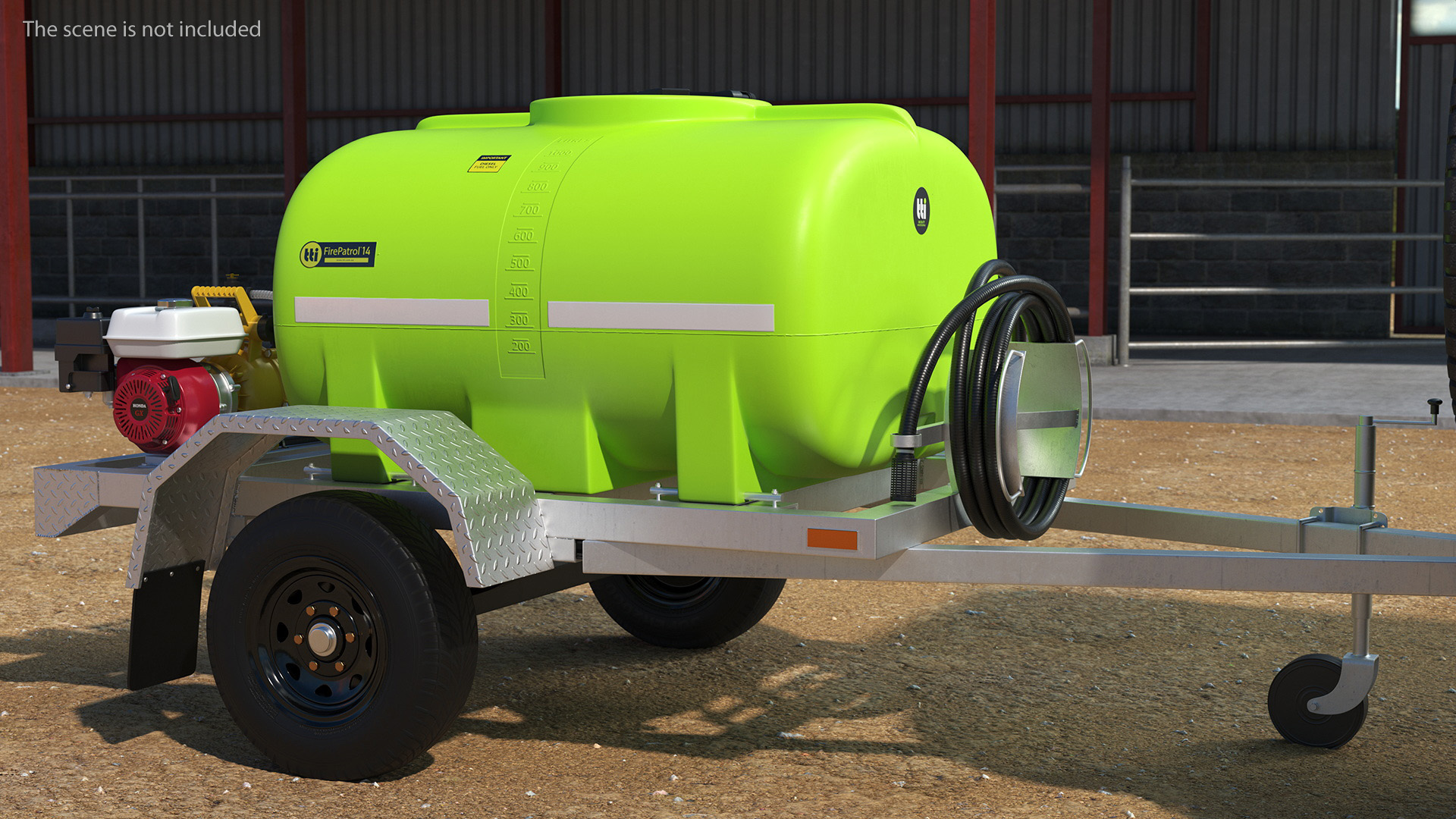 Toyota SUV with Fire Fighting Trailer 3D
