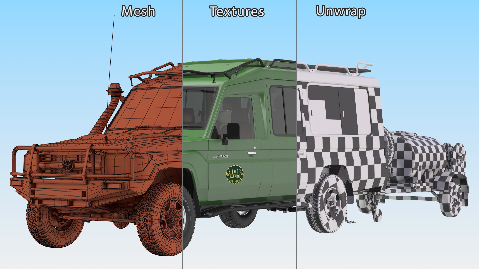 Toyota SUV with Fire Fighting Trailer 3D