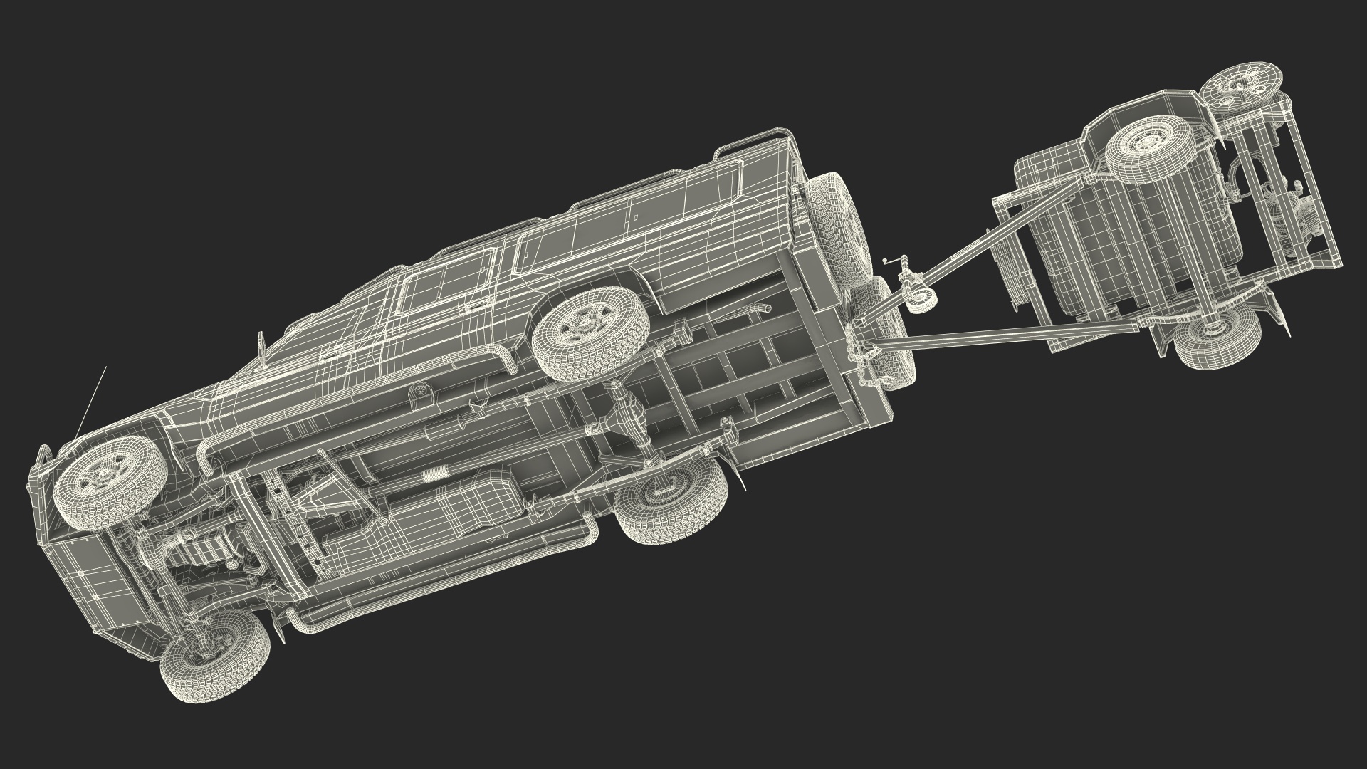 Toyota SUV with Fire Fighting Trailer 3D