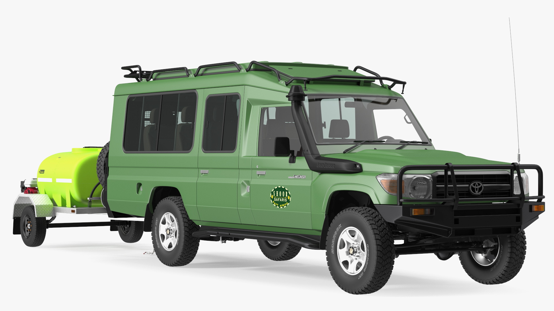 Toyota SUV with Fire Fighting Trailer 3D