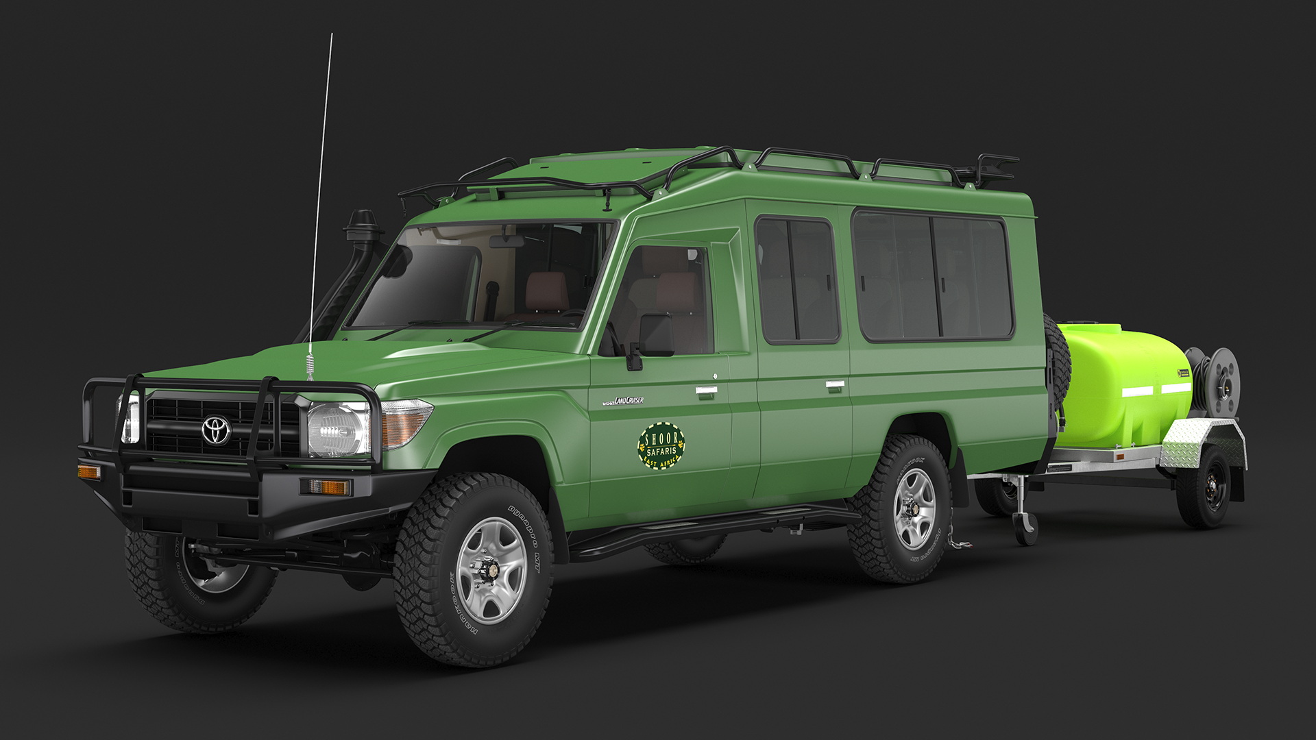 Toyota SUV with Fire Fighting Trailer 3D