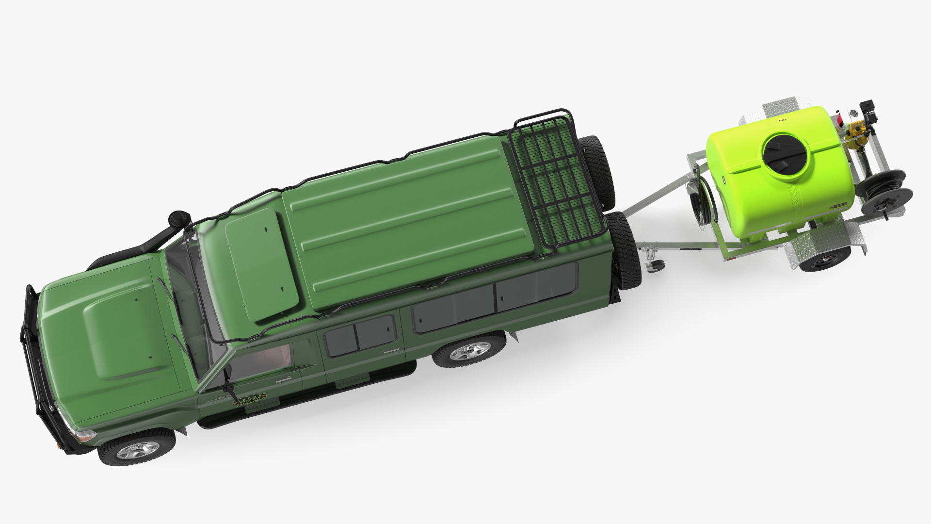 Toyota SUV with Fire Fighting Trailer 3D