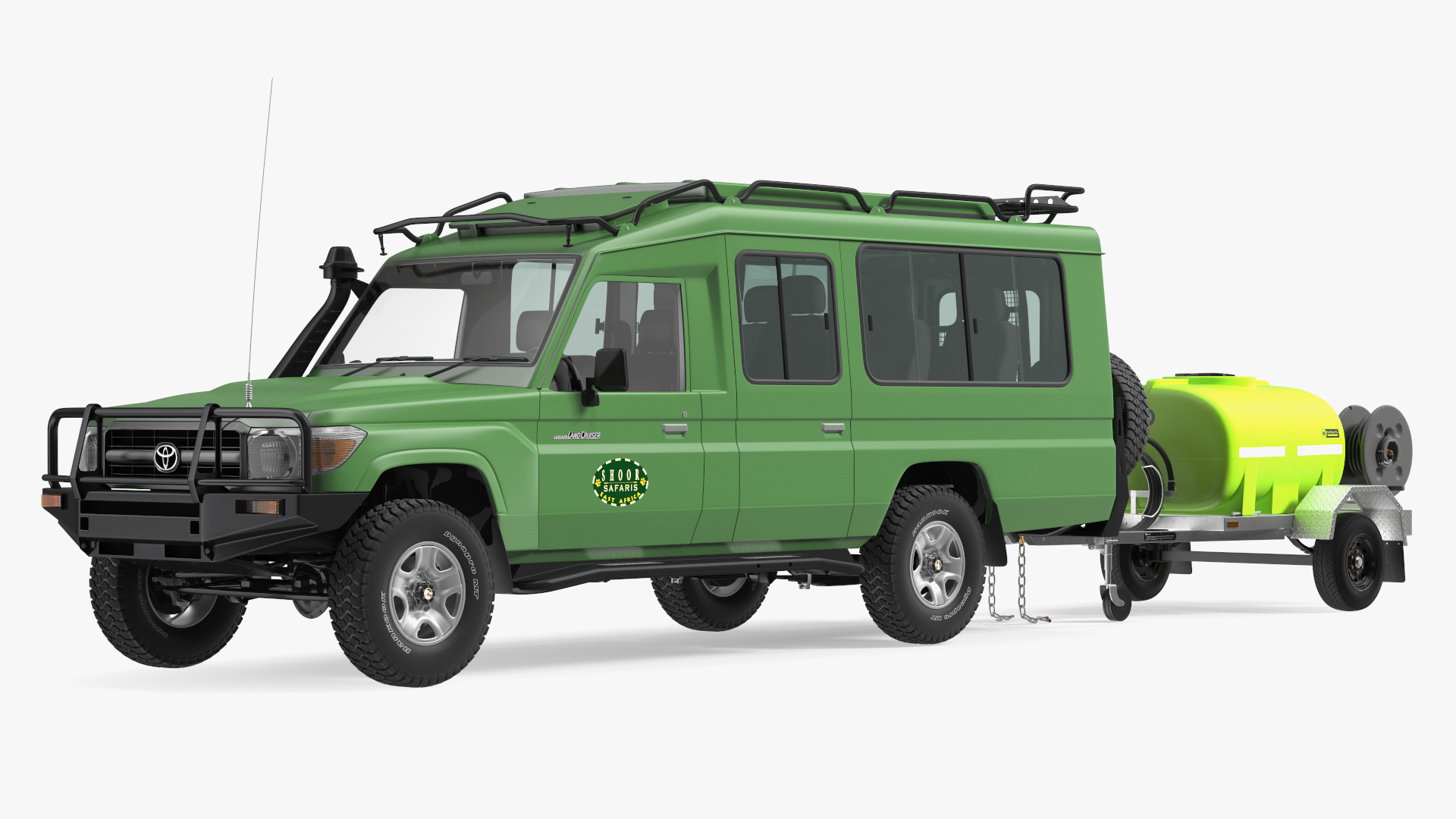 Toyota SUV with Fire Fighting Trailer 3D