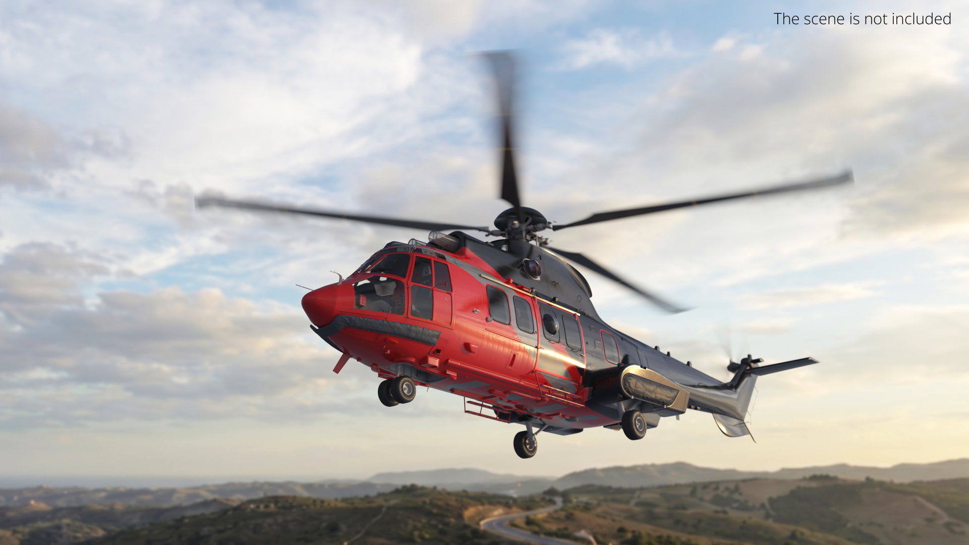 Commercial Passenger Helicopter with Interior, view 7
