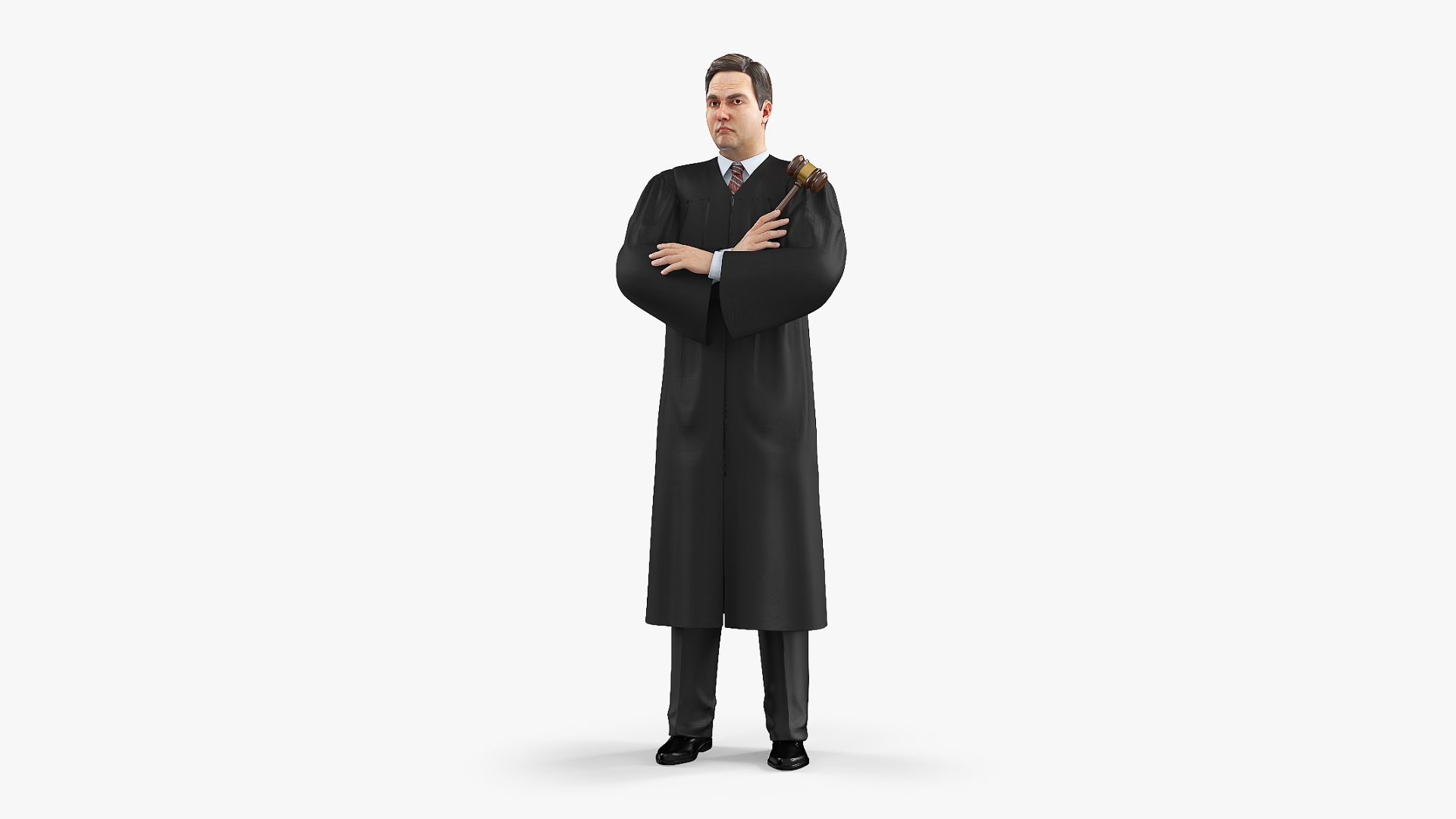 3D model Judge with Gavel Standing Pose