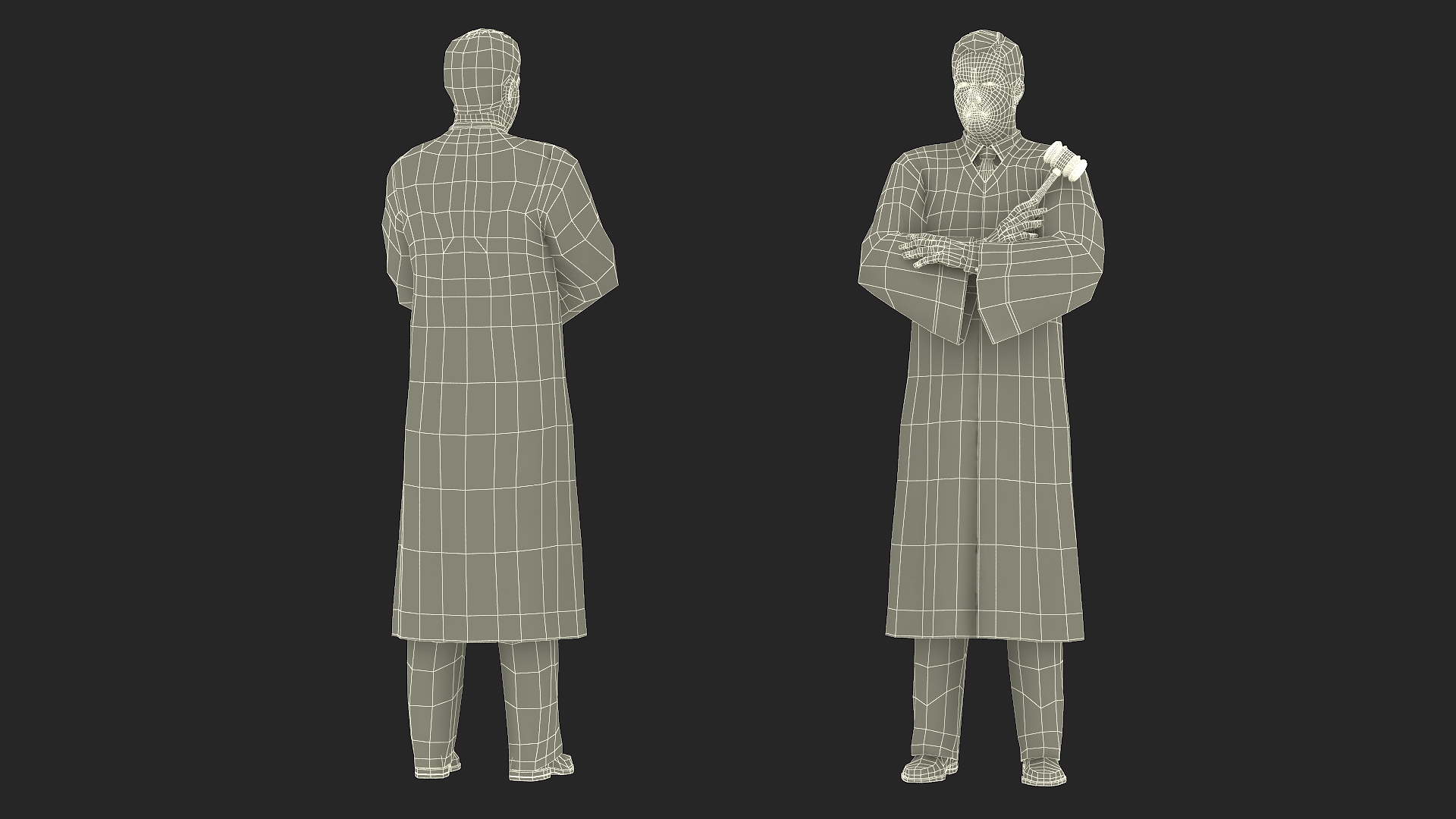 3D model Judge with Gavel Standing Pose