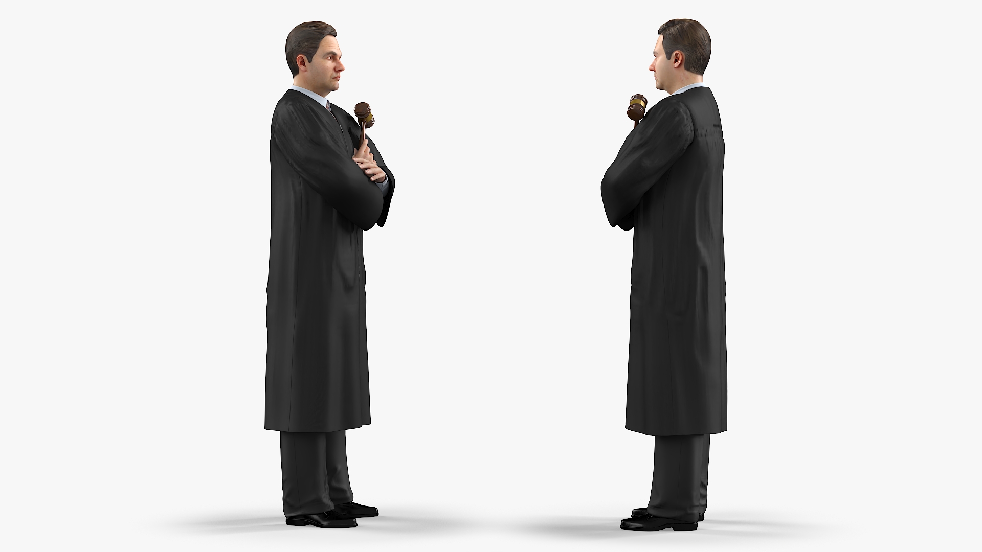3D model Judge with Gavel Standing Pose