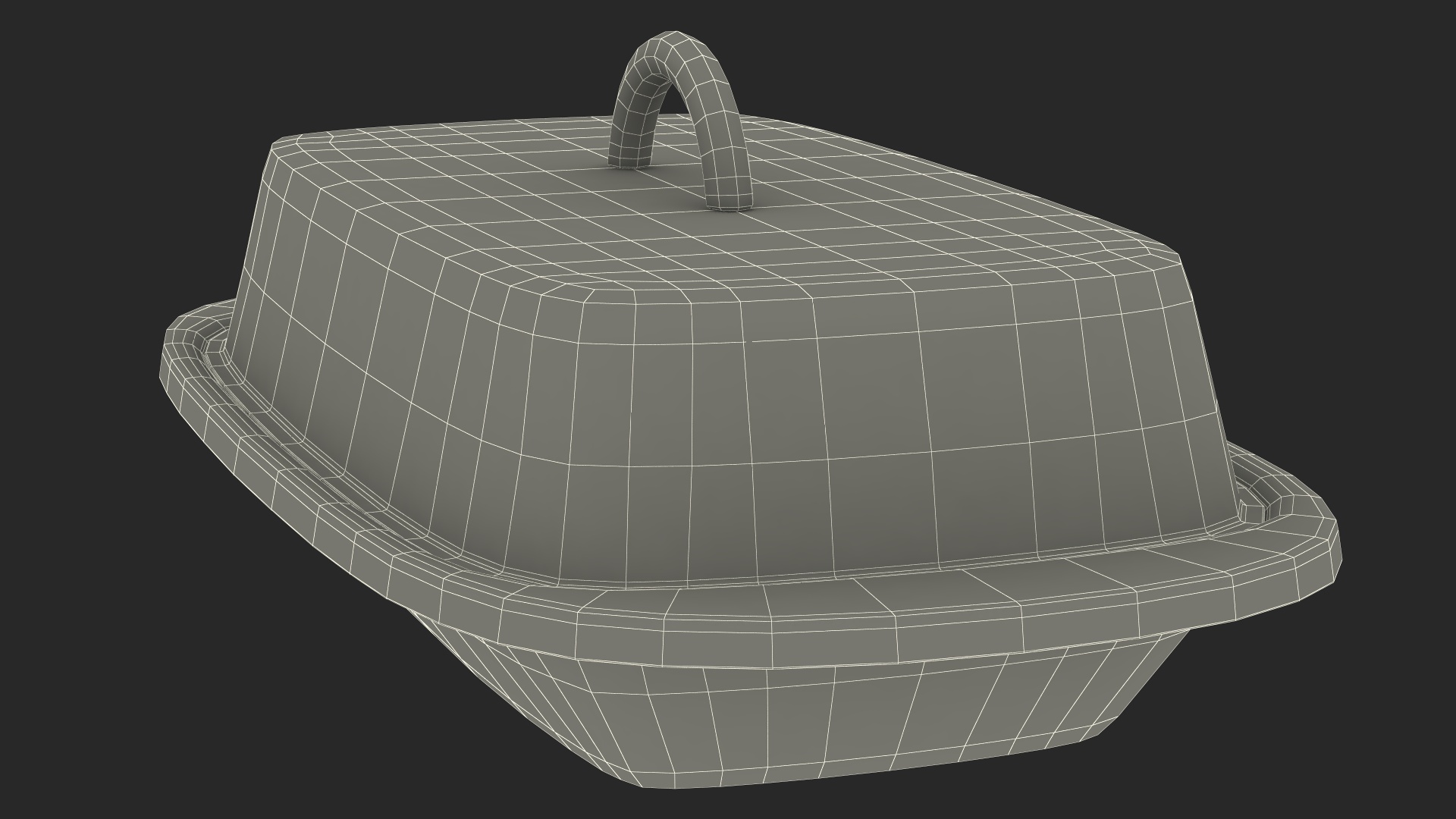 Stainless Steel Butter Dish 3D