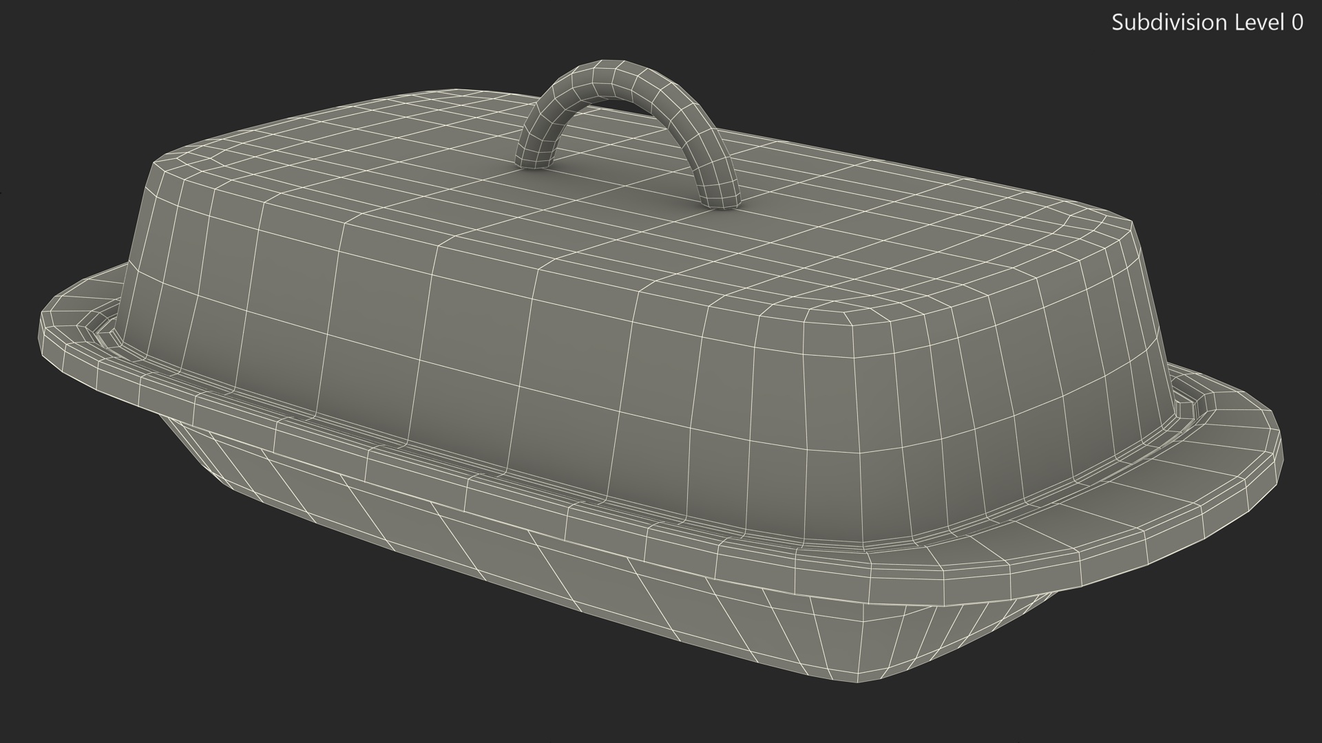 Stainless Steel Butter Dish 3D