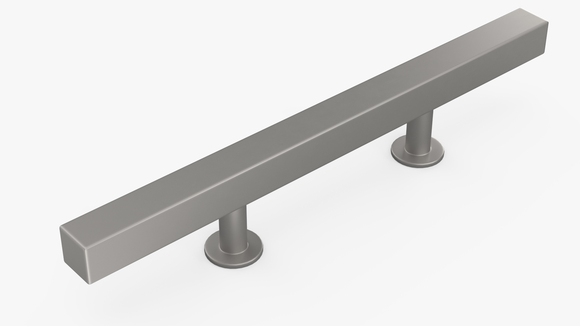 3D model Kitchen Cabinet Handle T-Bar Silver