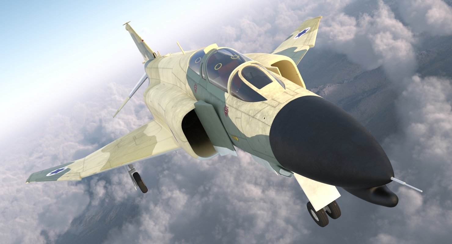 F 4E Kurnass Israeli Air Force 2 Rigged 3D model