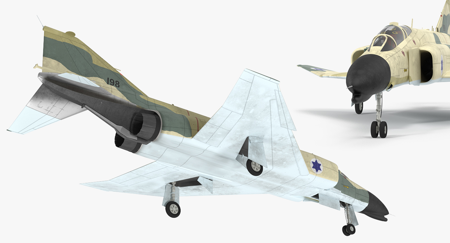 F 4E Kurnass Israeli Air Force 2 Rigged 3D model