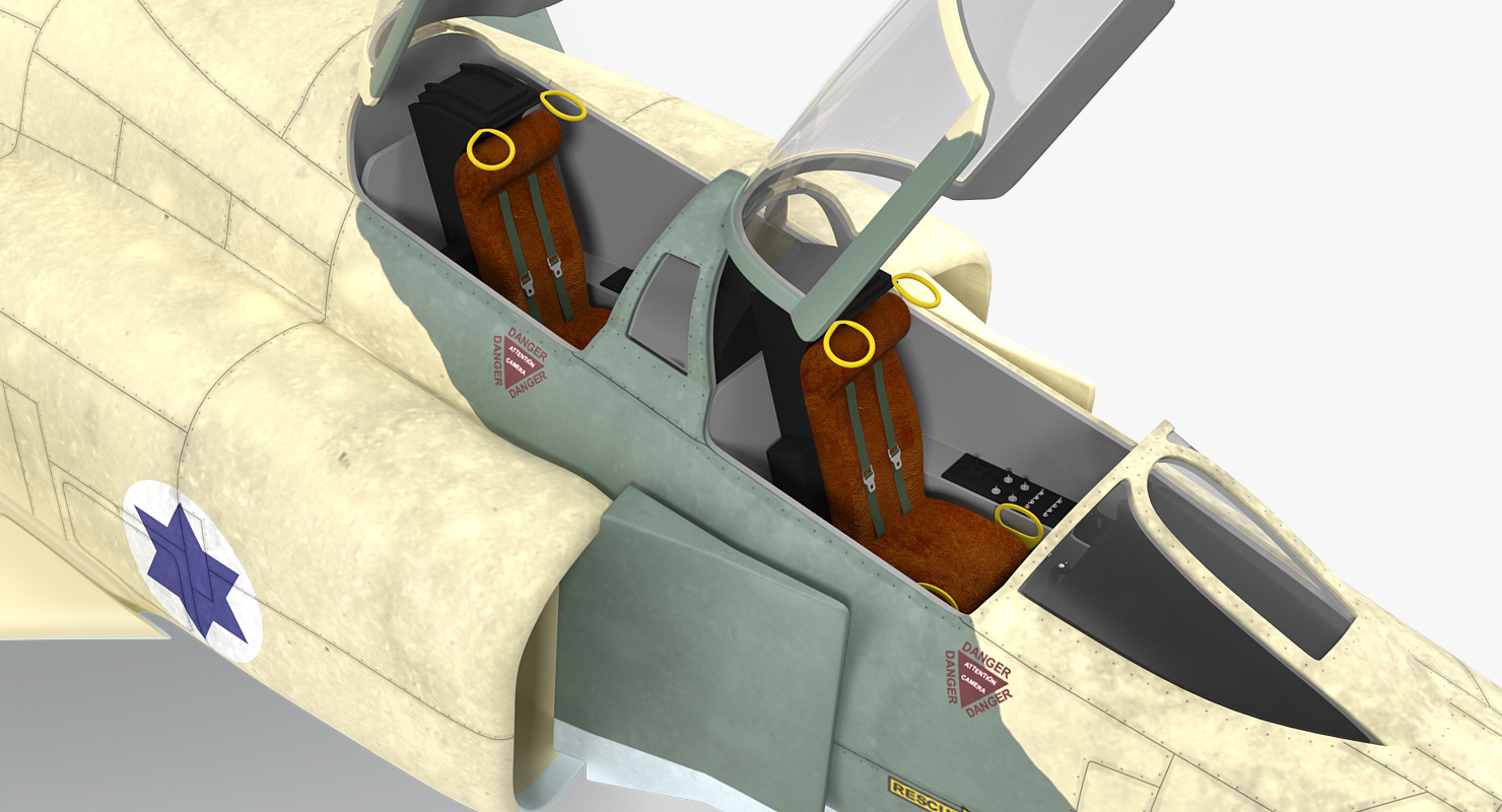 F 4E Kurnass Israeli Air Force 2 Rigged 3D model