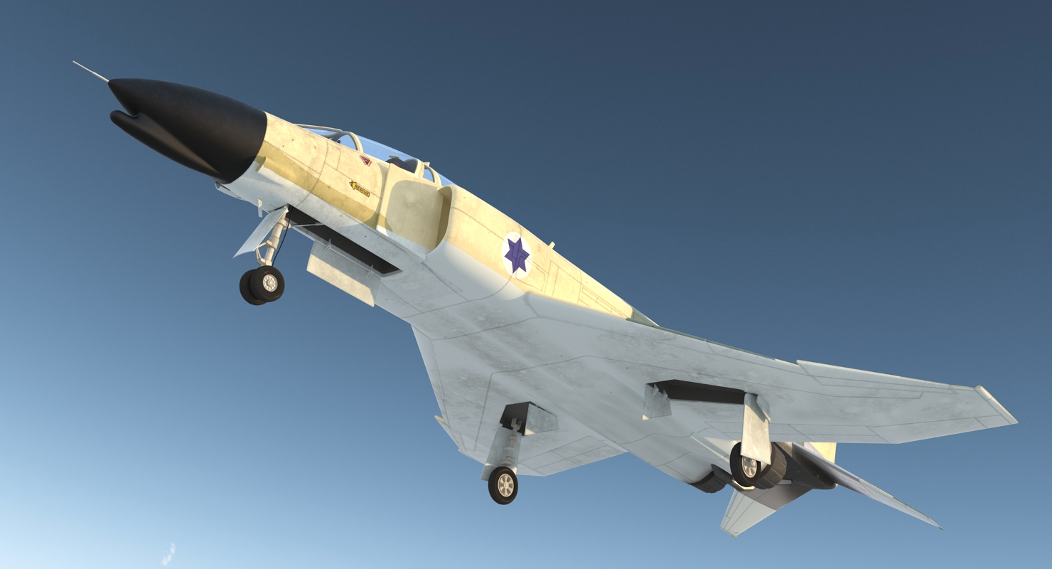 F 4E Kurnass Israeli Air Force 2 Rigged 3D model