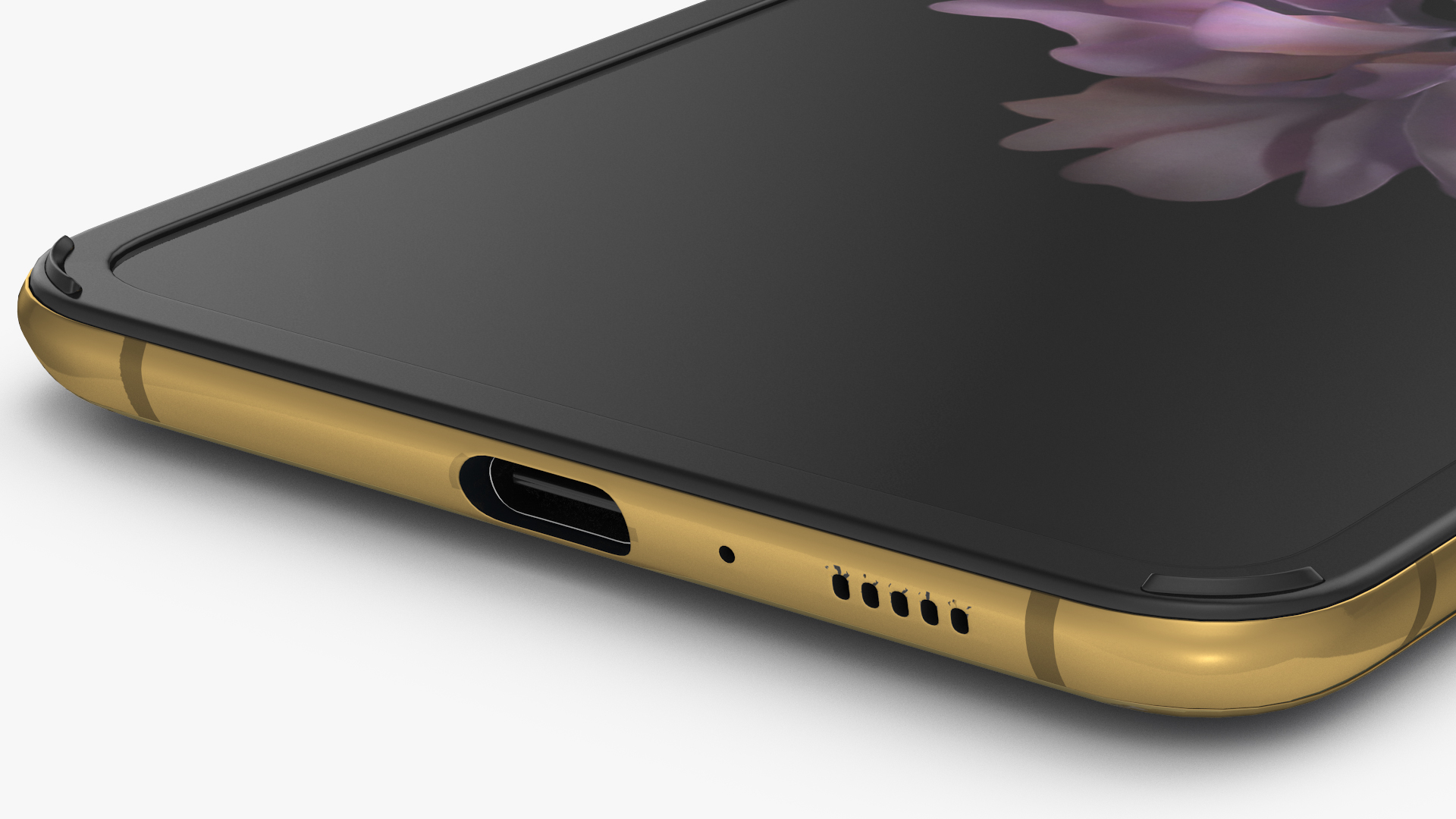 3D Samsung Galaxy Z Flip Mirror Gold model
