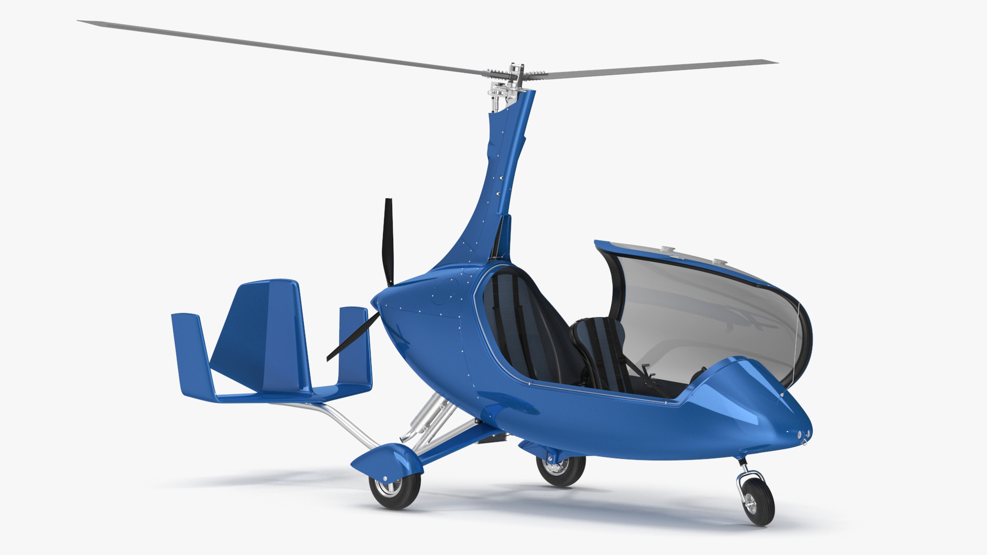 3D Gyroplane Blue Rigged