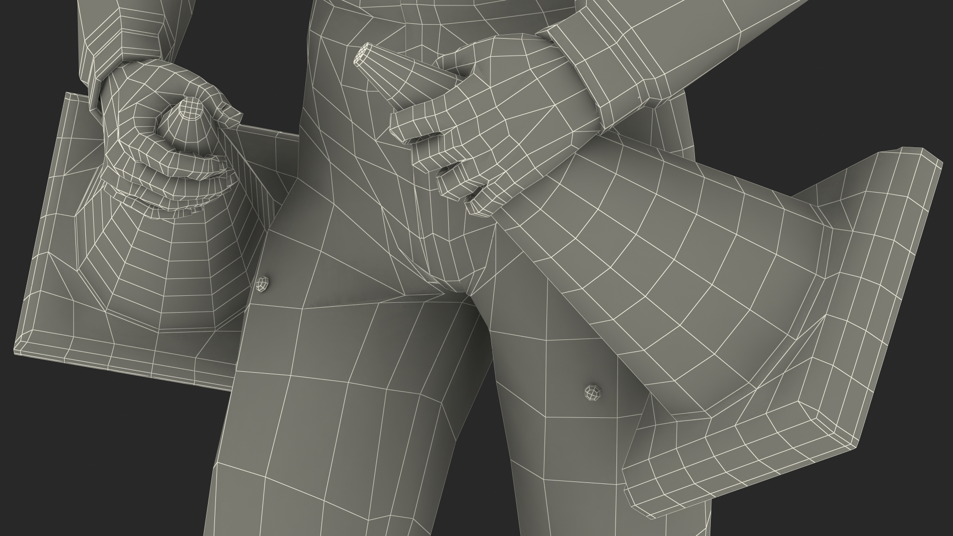 3D African American Road Worker model