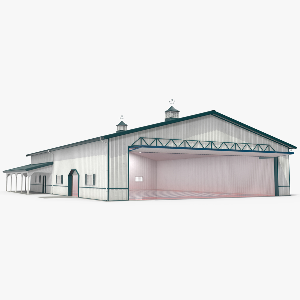 Aircraft Storage Hangar Rigged for Cinema 4D 3D model