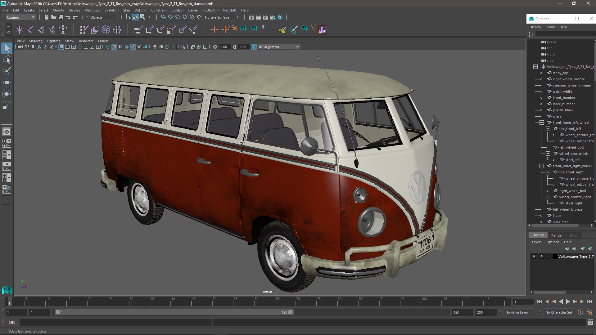 Volkswagen Type 2 T1 Bus 3D model